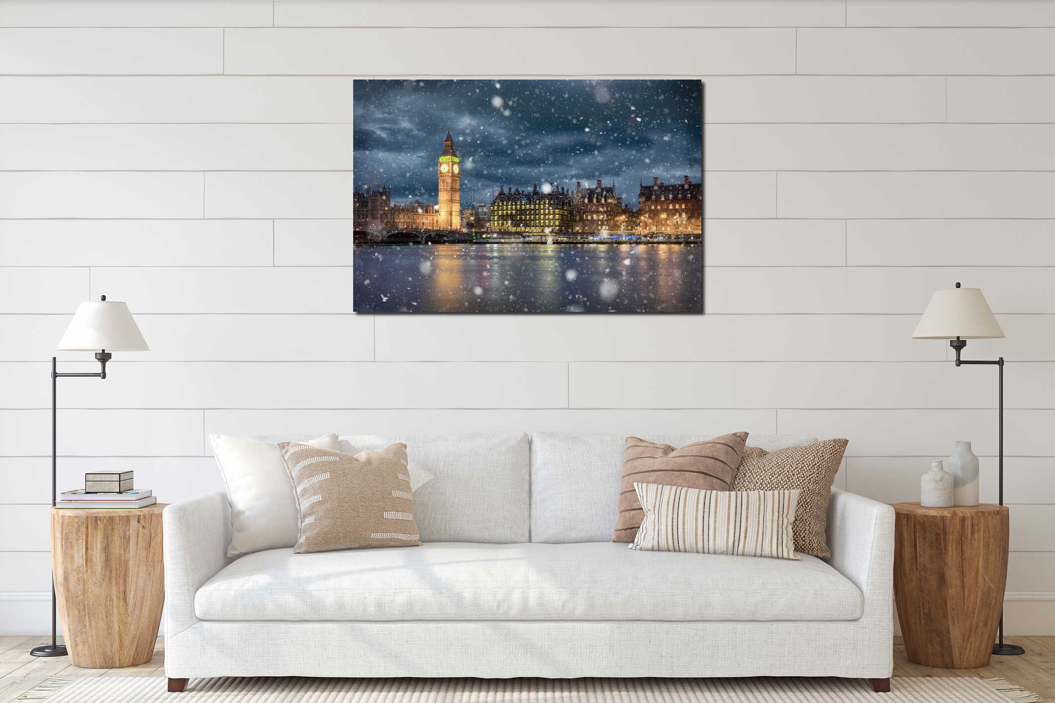 Canvas hanging interior mockup