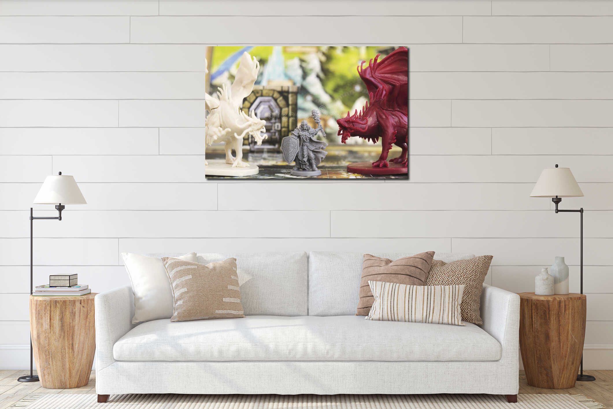 Canvas hanging interior mockup