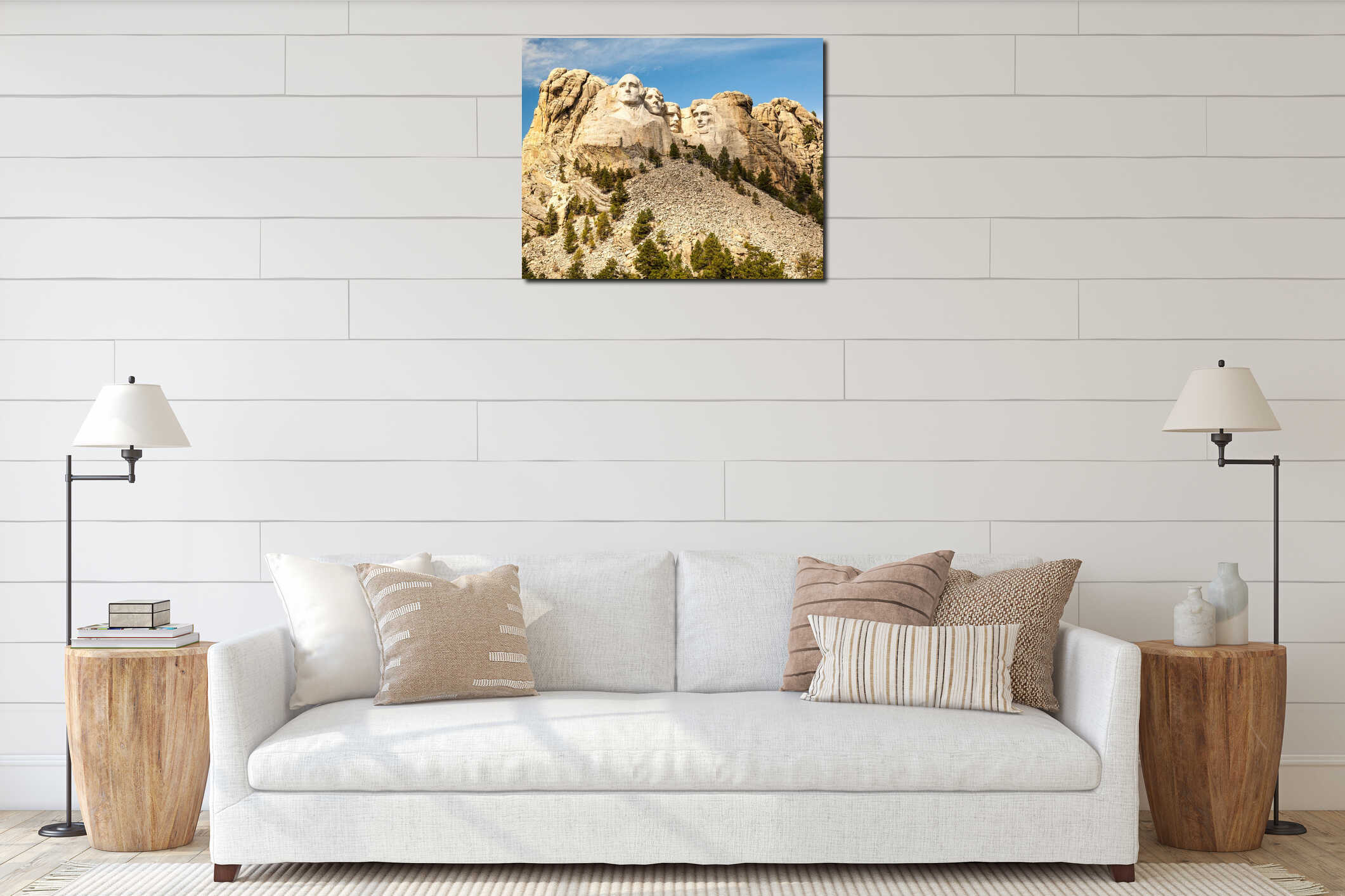 Canvas hanging interior mockup