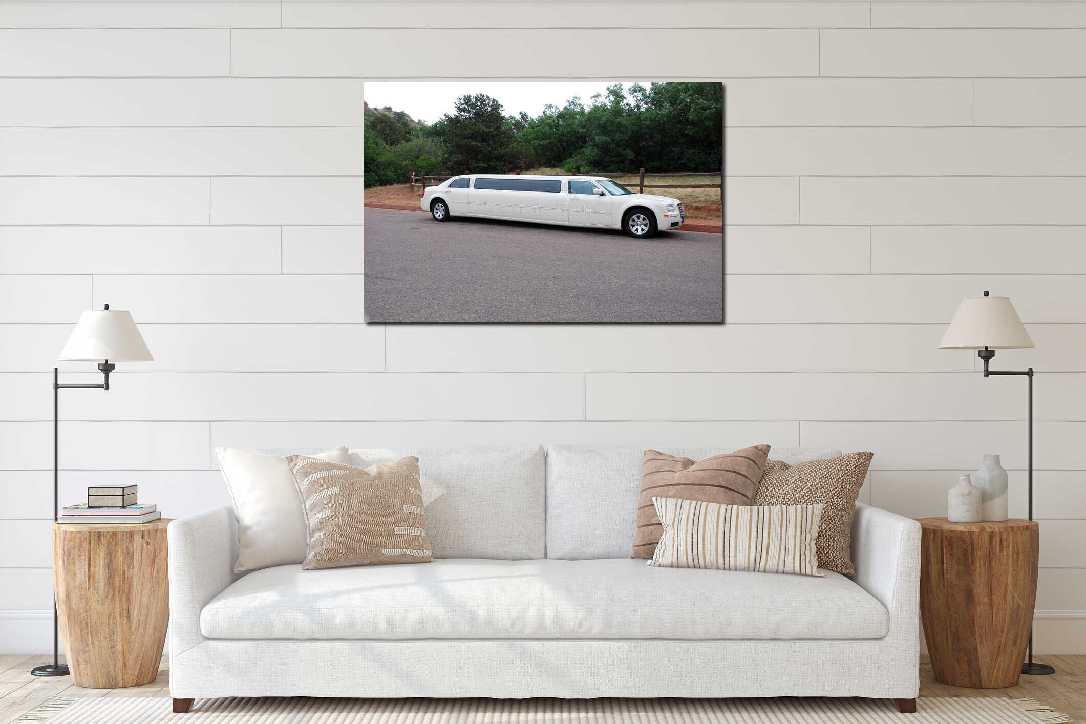 Canvas hanging interior mockup