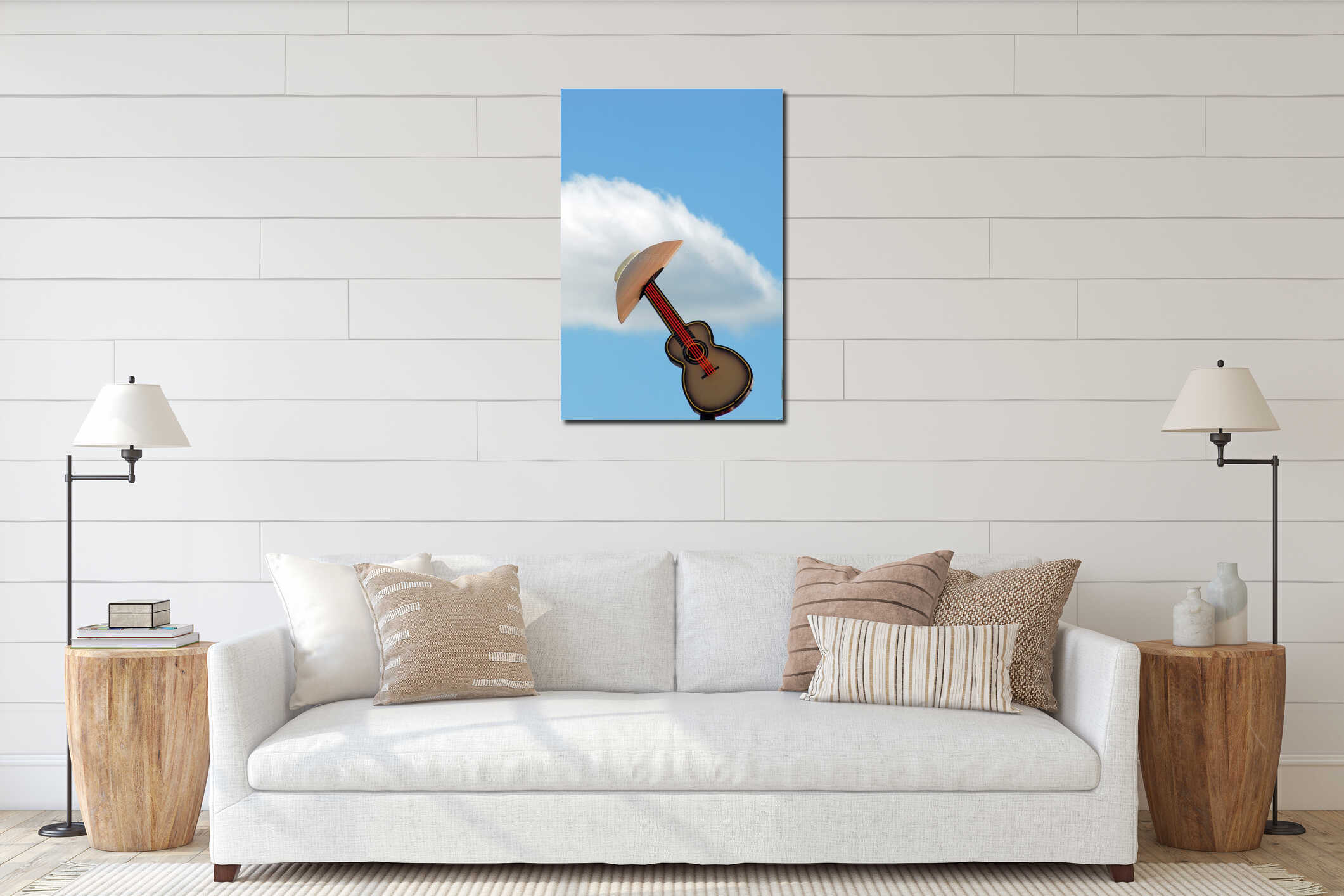 Canvas hanging interior mockup