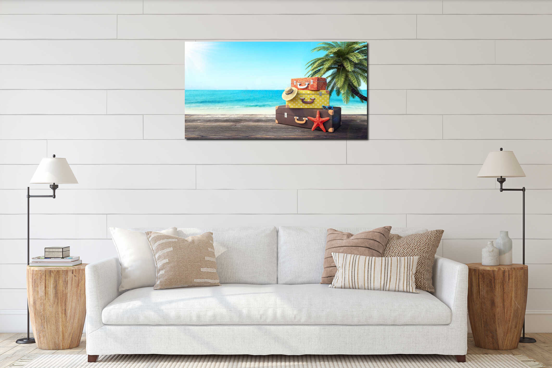 Canvas hanging interior mockup