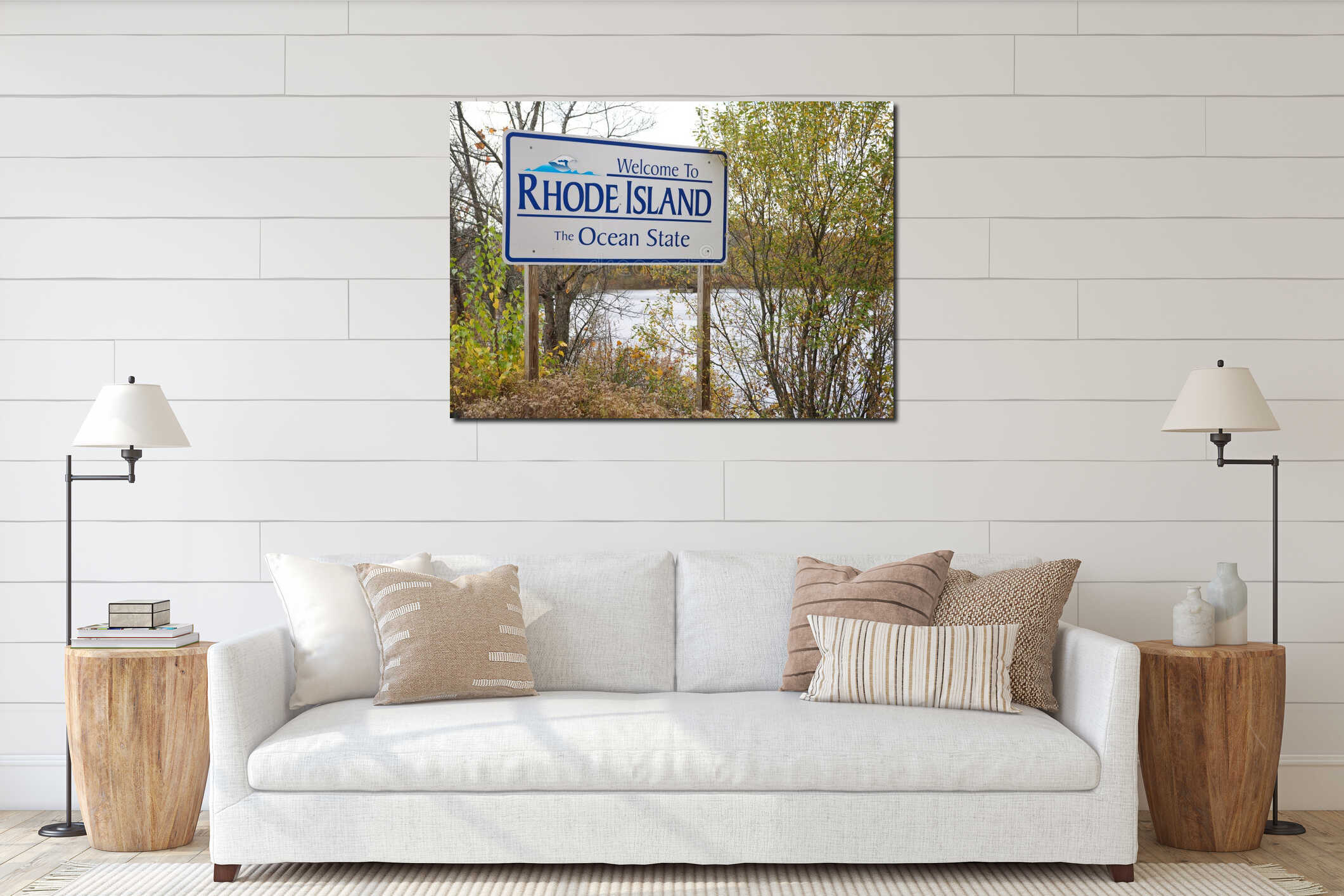Canvas hanging interior mockup