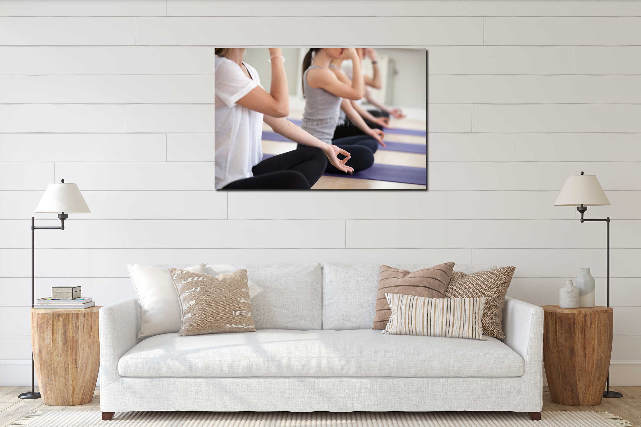Canvas hanging interior mockup