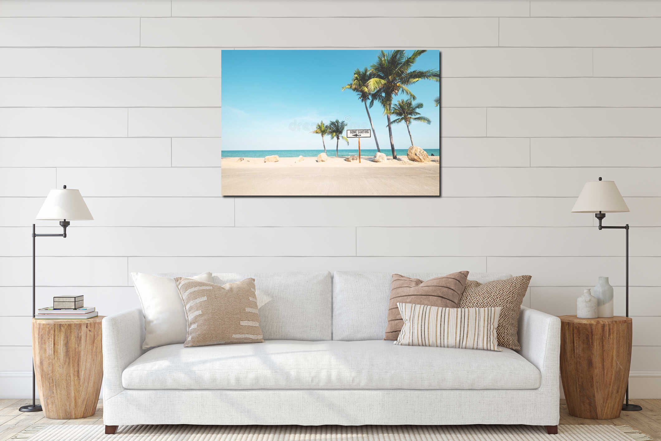 Canvas hanging interior mockup