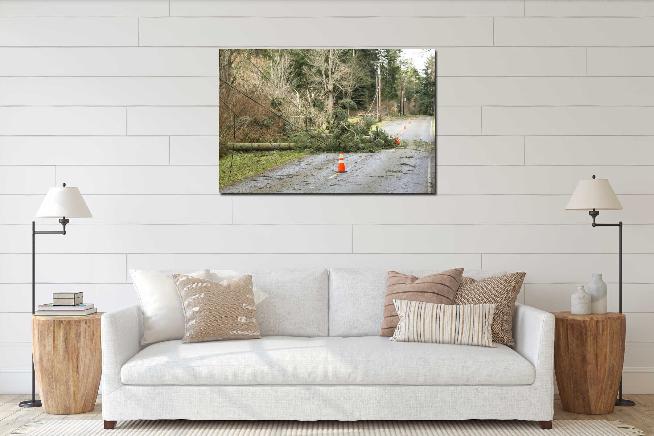 Canvas hanging interior mockup