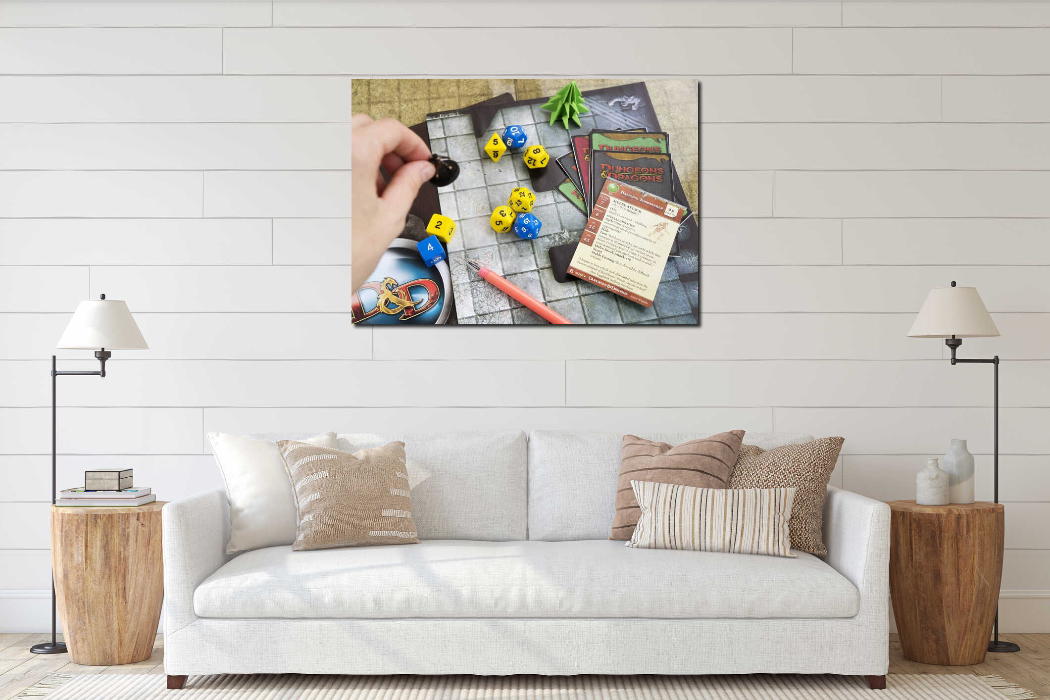 Canvas hanging interior mockup