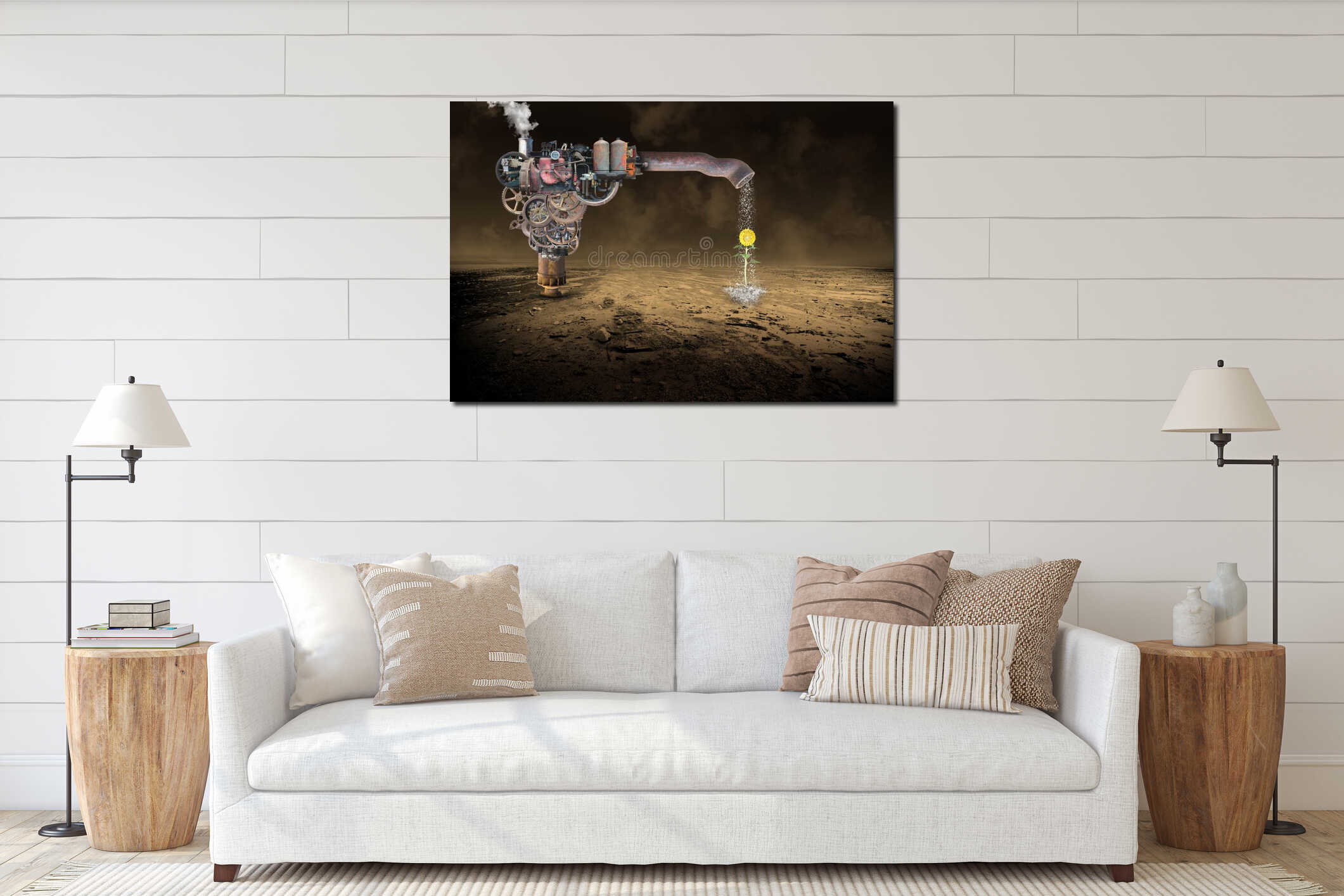 Canvas hanging interior mockup