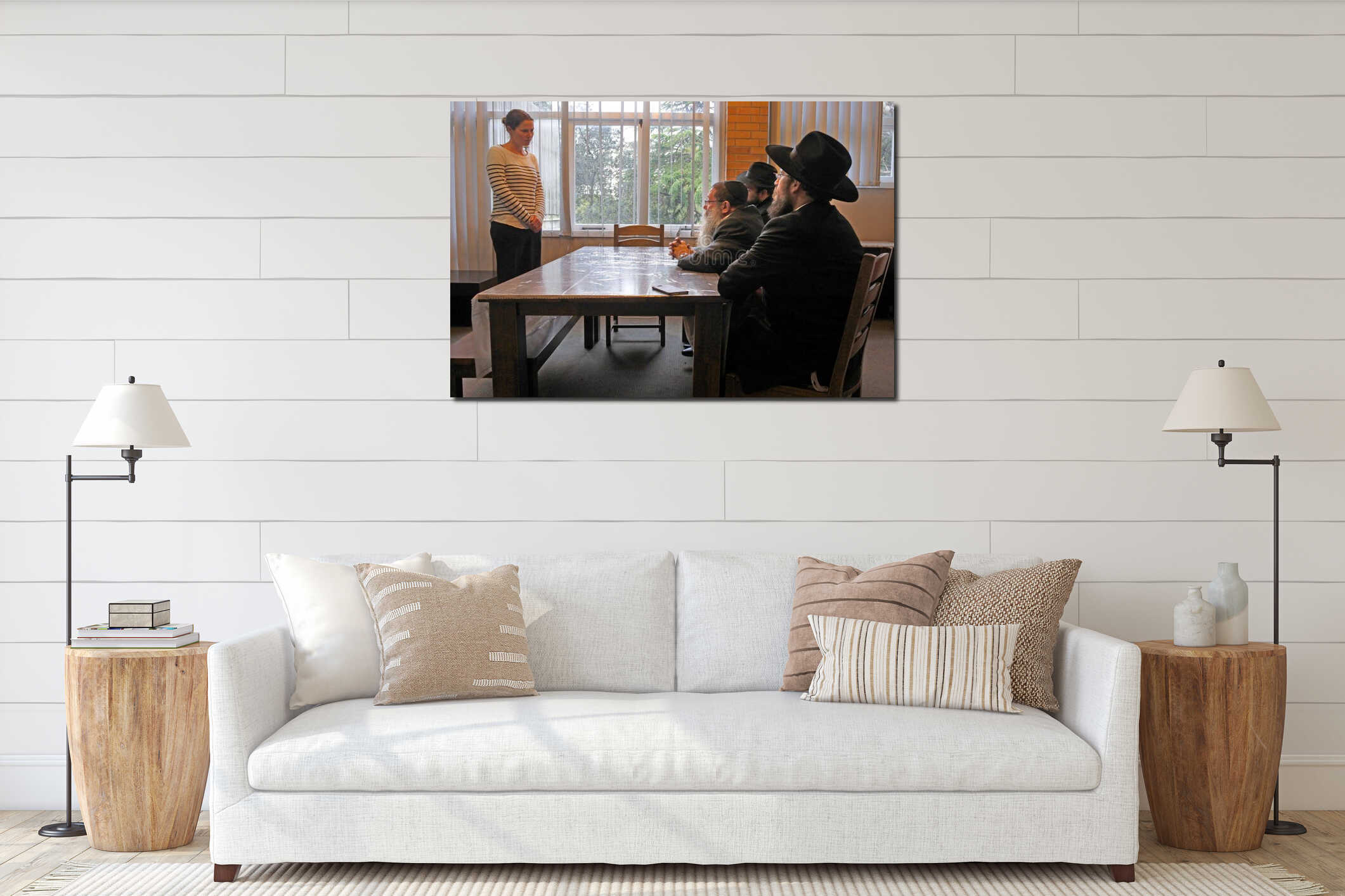 Canvas hanging interior mockup