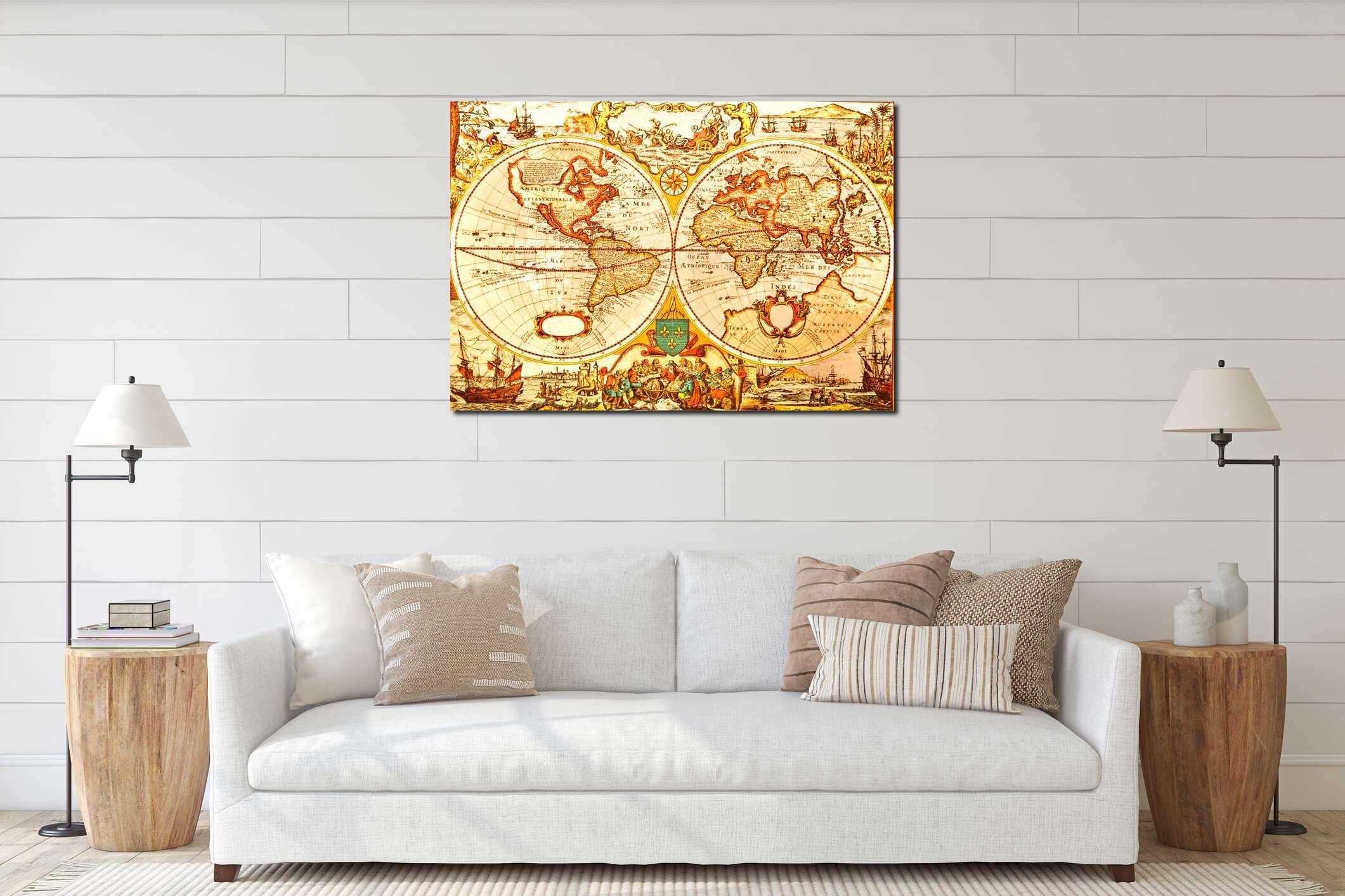 Canvas hanging interior mockup