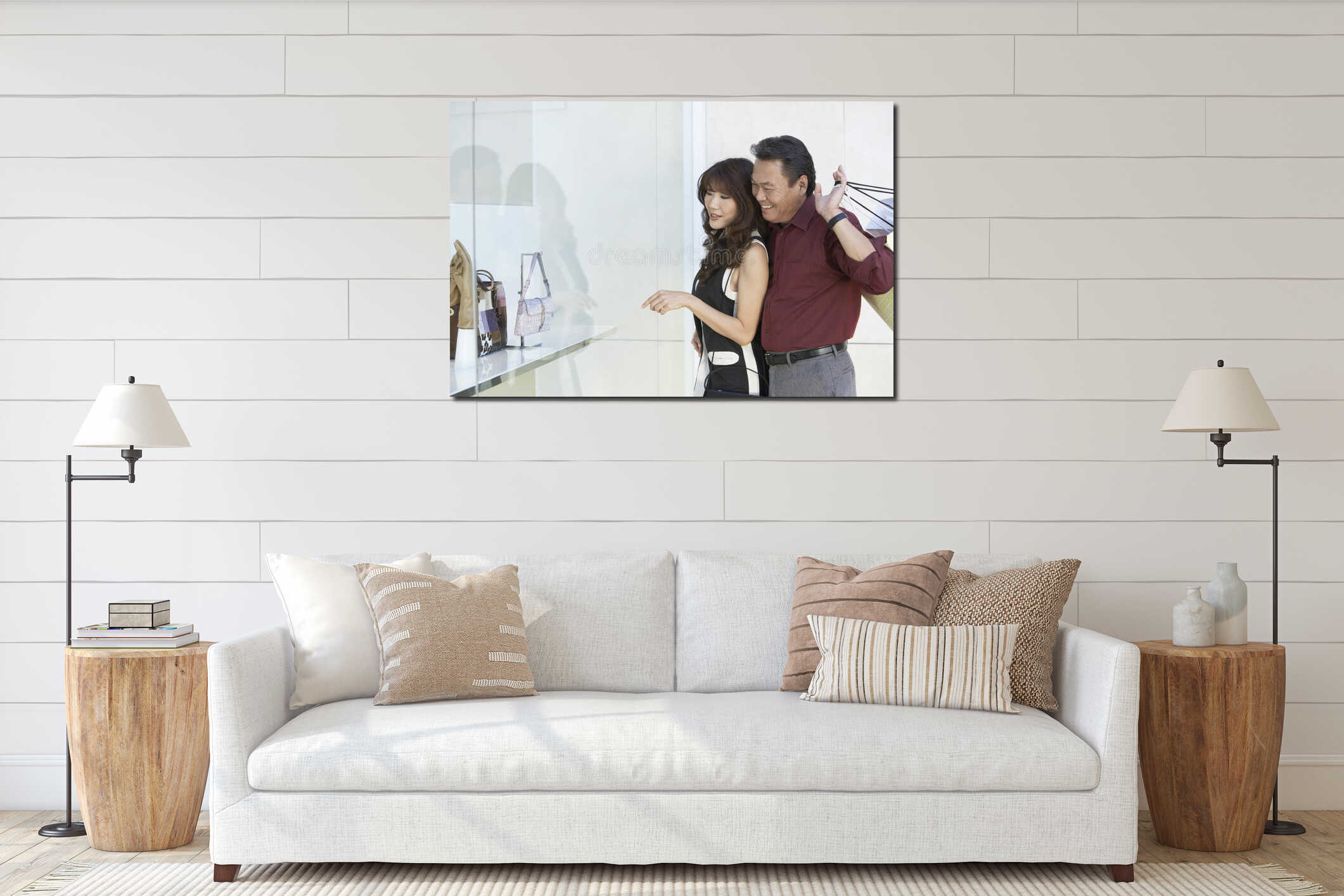 Canvas hanging interior mockup