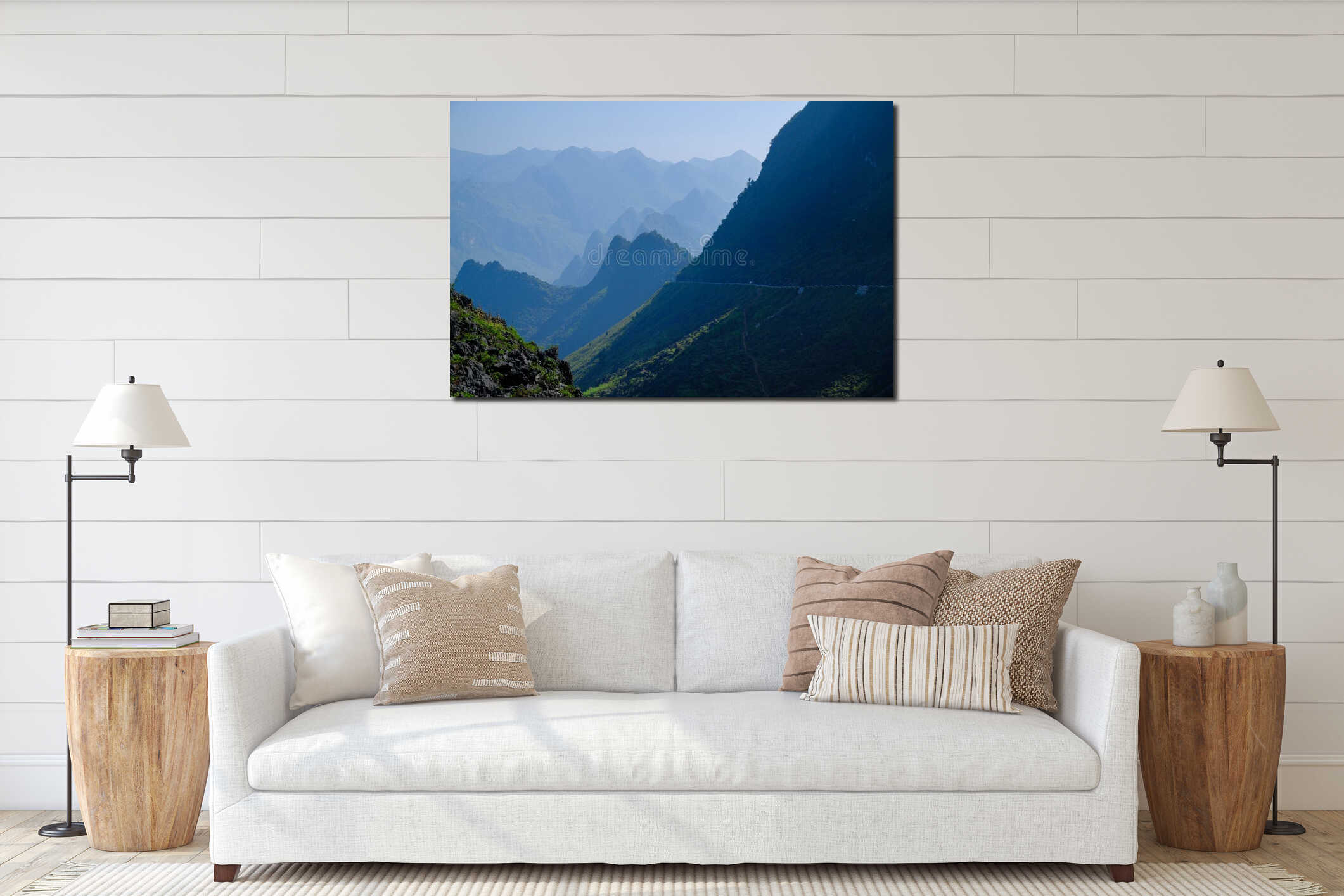 Canvas hanging interior mockup