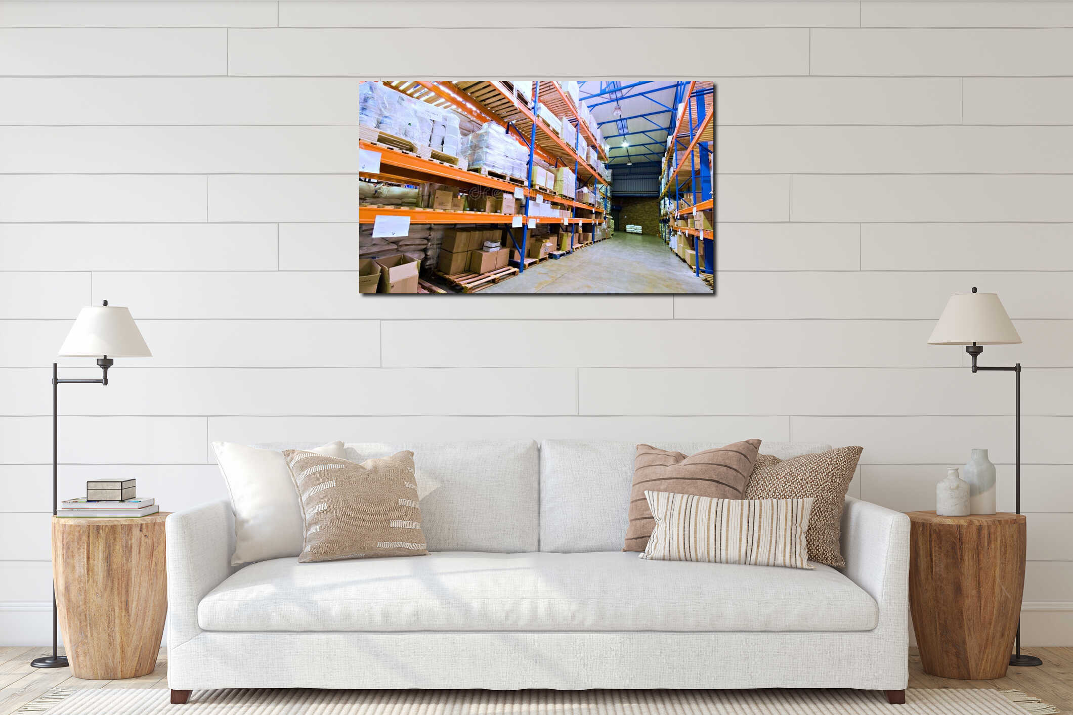 Canvas hanging interior mockup