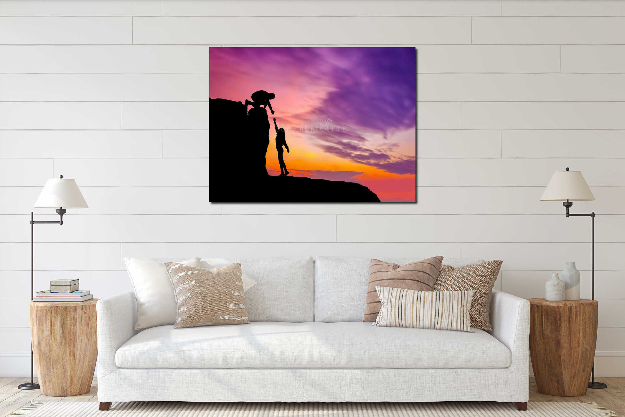 Canvas hanging interior mockup