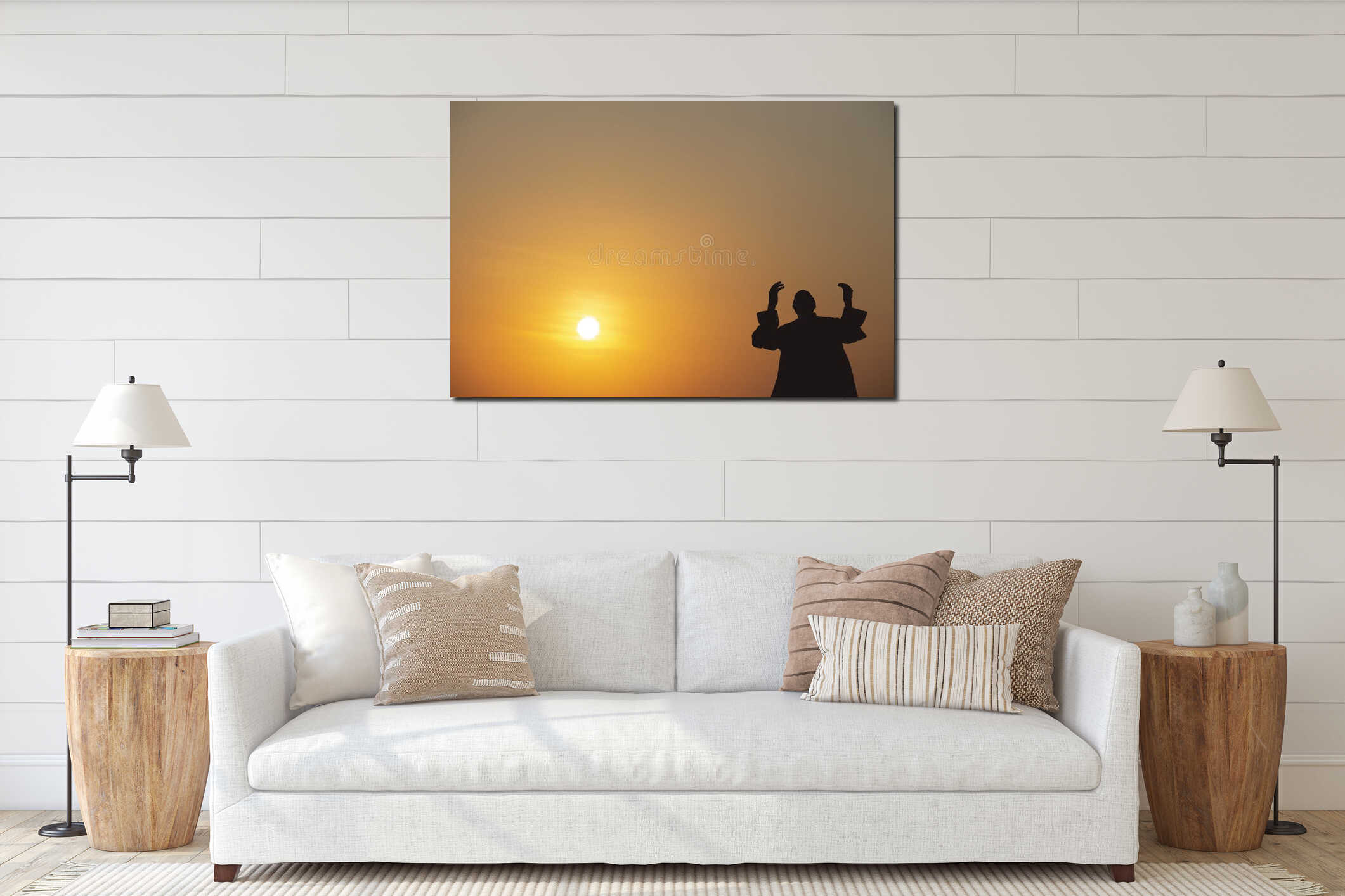 Canvas hanging interior mockup
