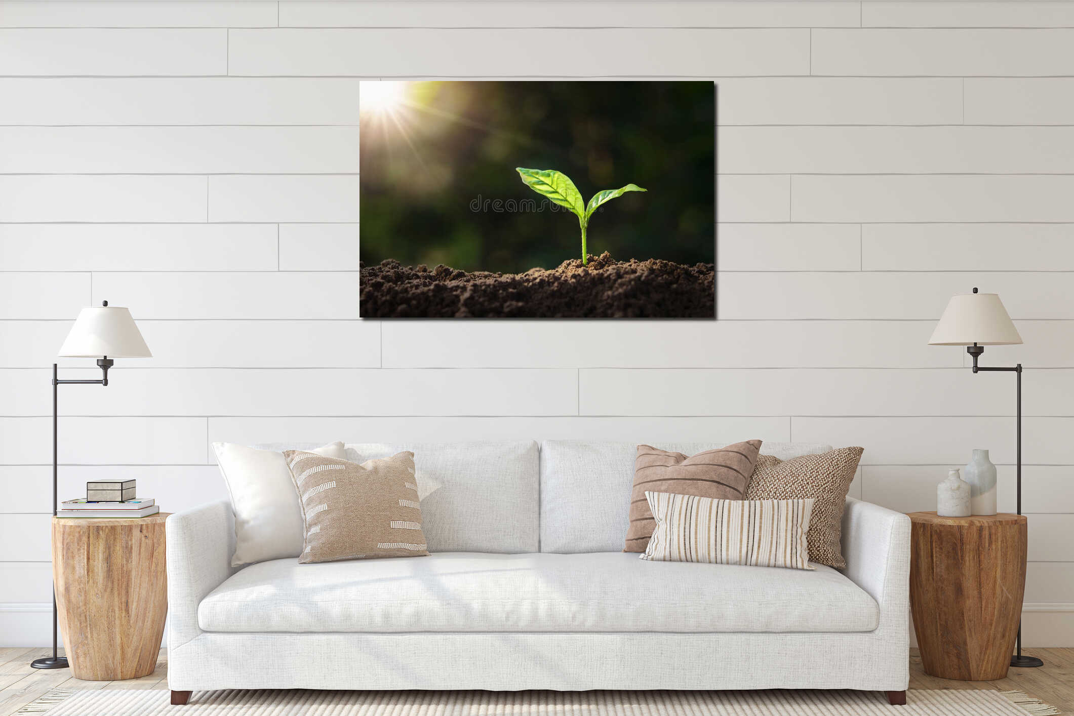 Canvas hanging interior mockup