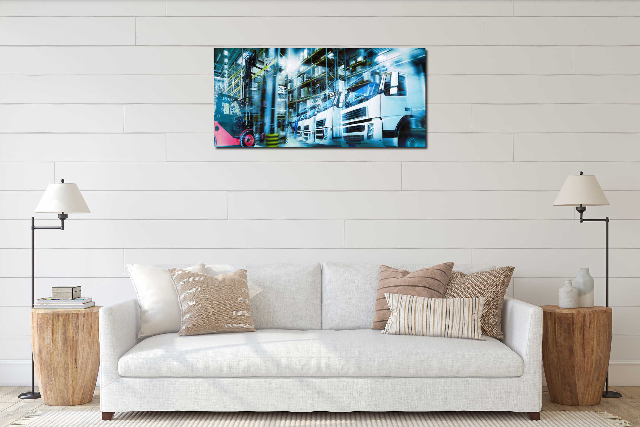 Canvas hanging interior mockup