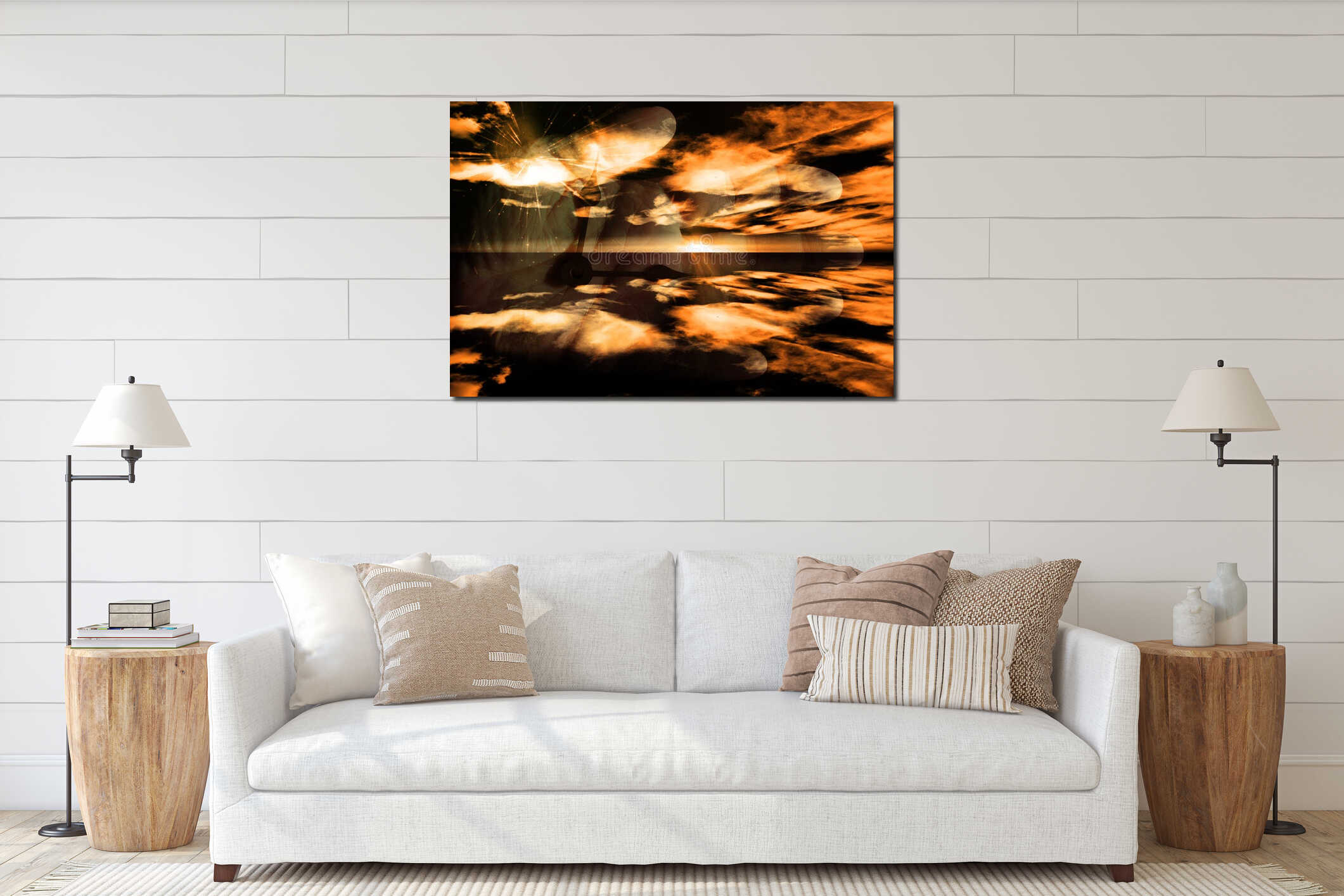 Canvas hanging interior mockup