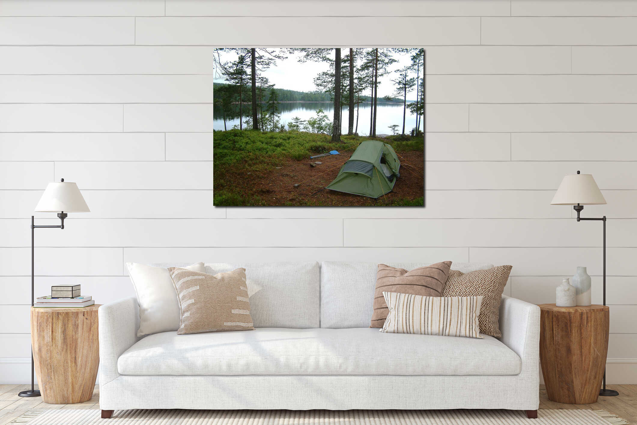 Canvas hanging interior mockup