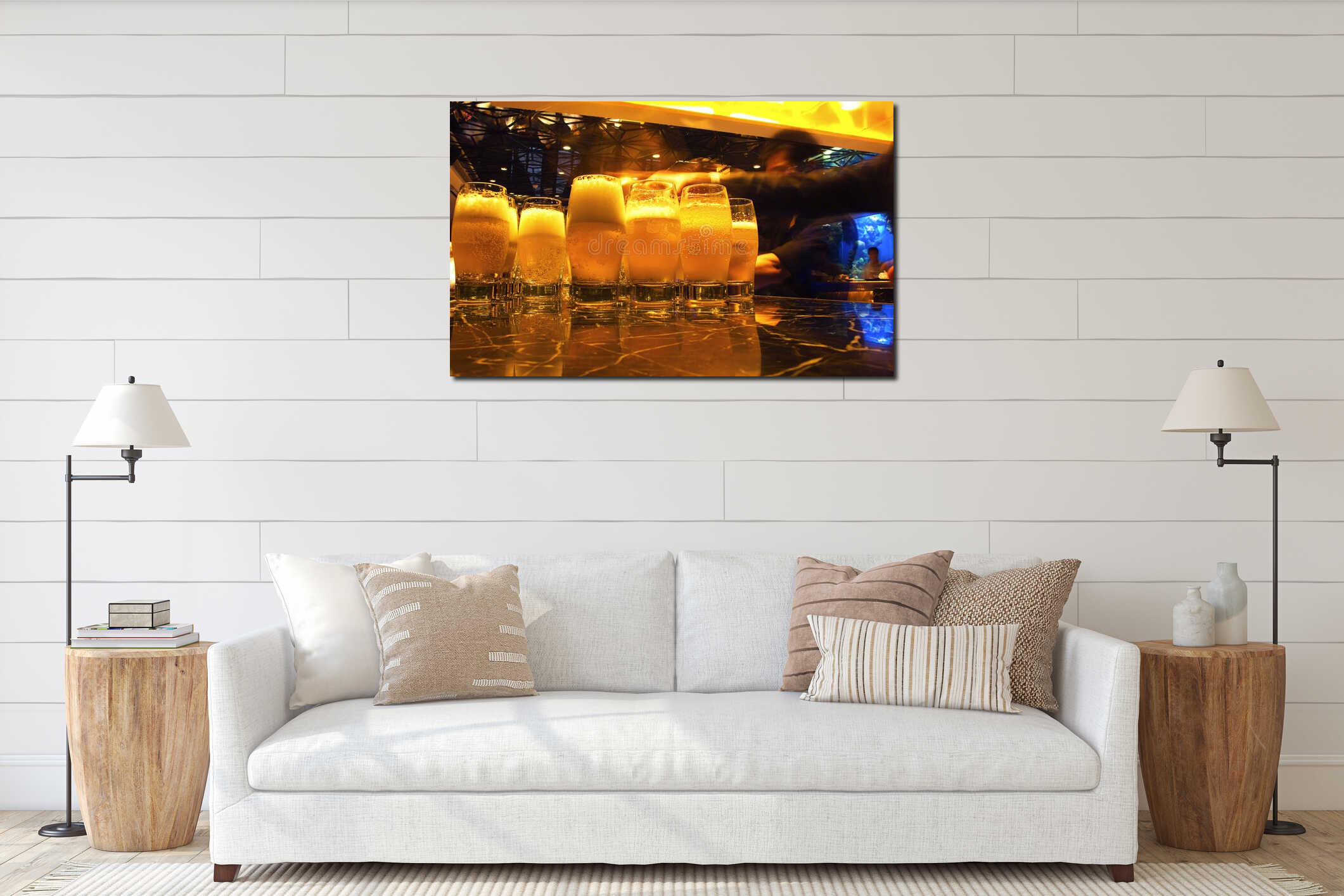 Canvas hanging interior mockup