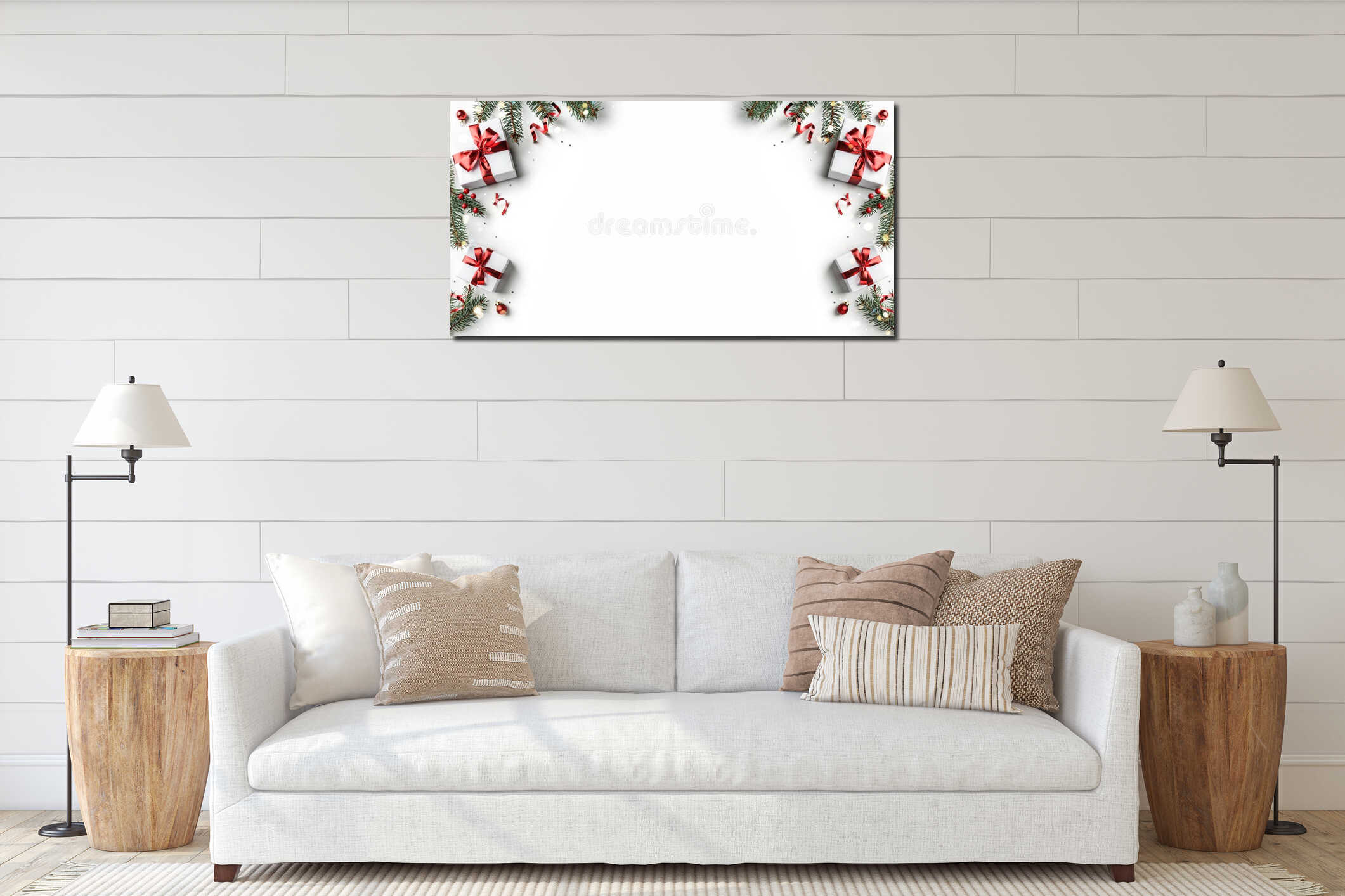 Canvas hanging interior mockup