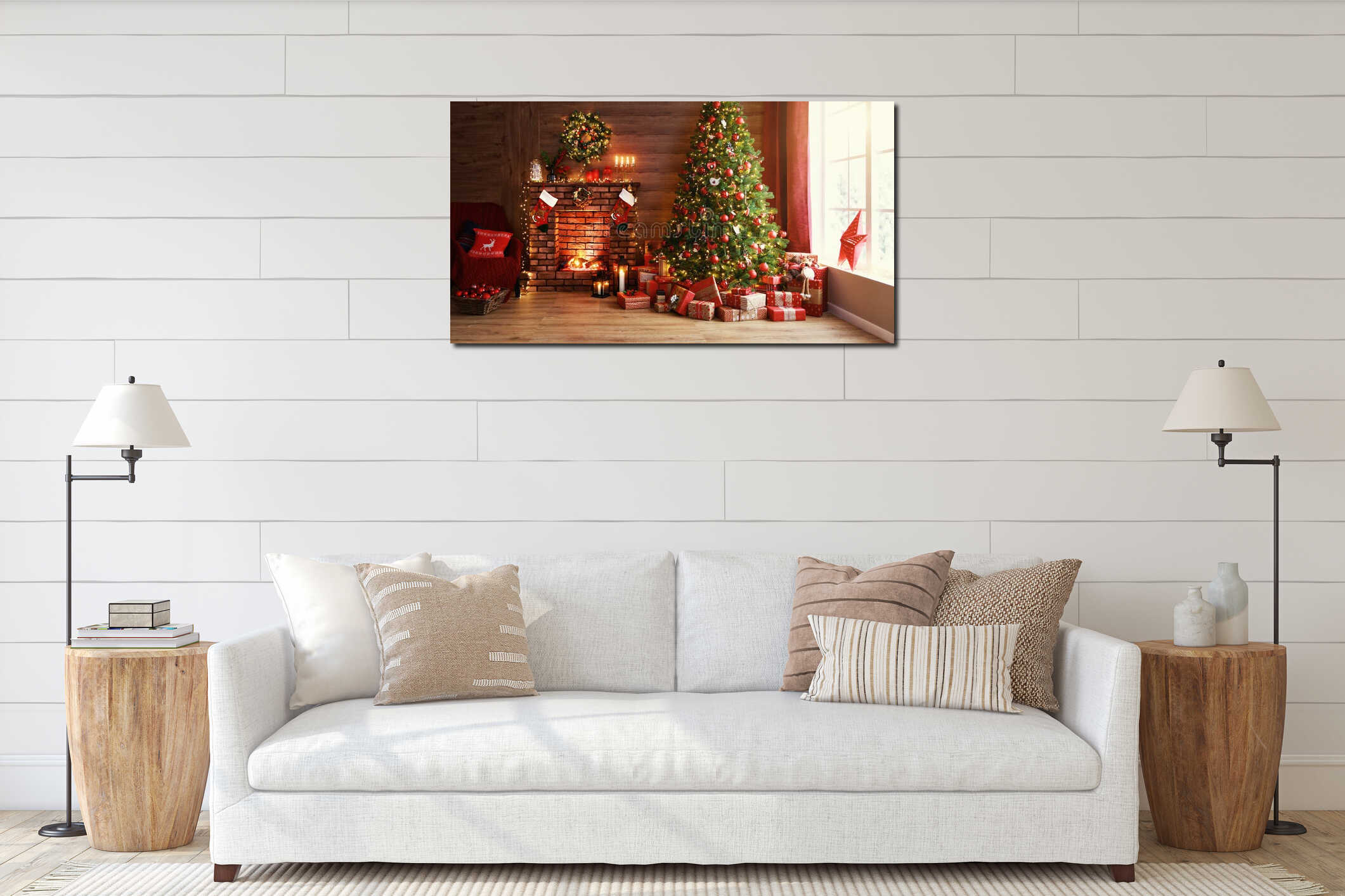 Canvas hanging interior mockup