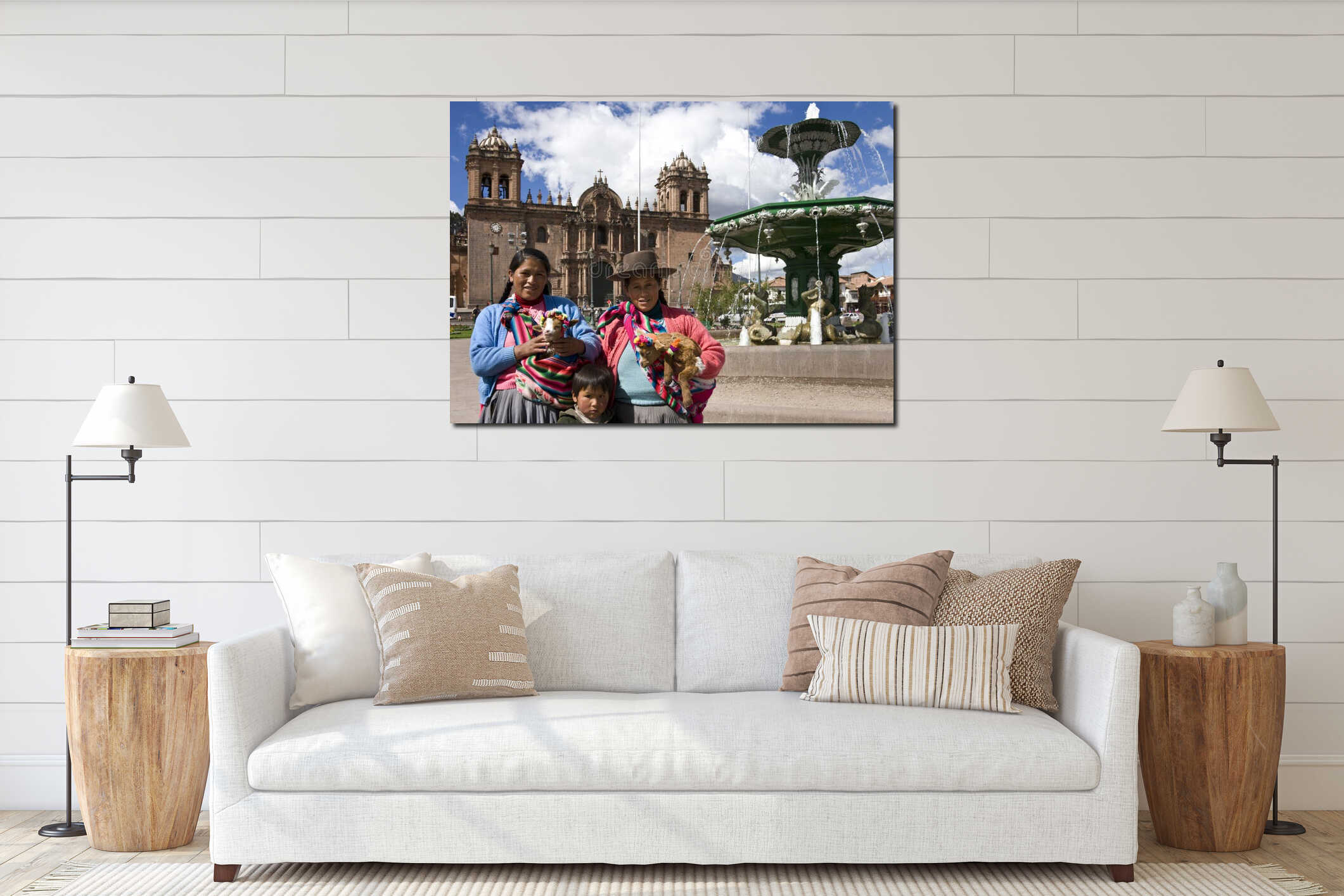 Canvas hanging interior mockup