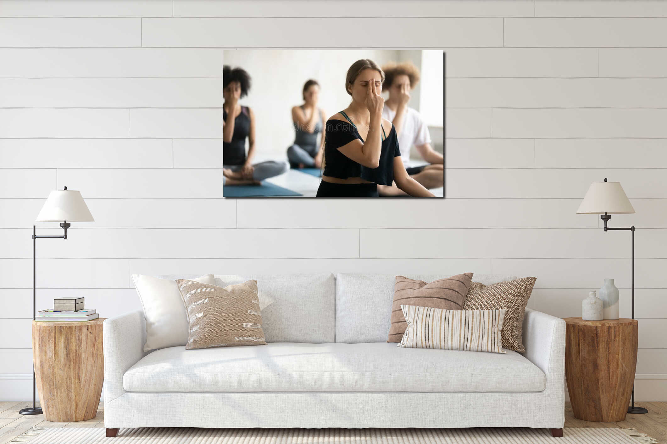 Canvas hanging interior mockup