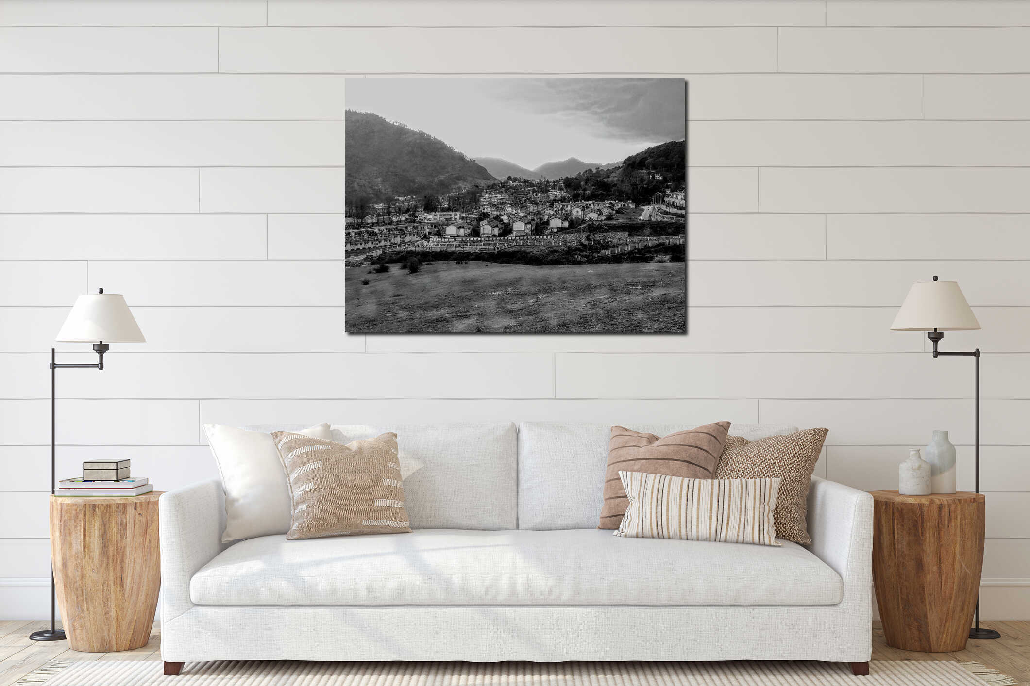 Canvas hanging interior mockup