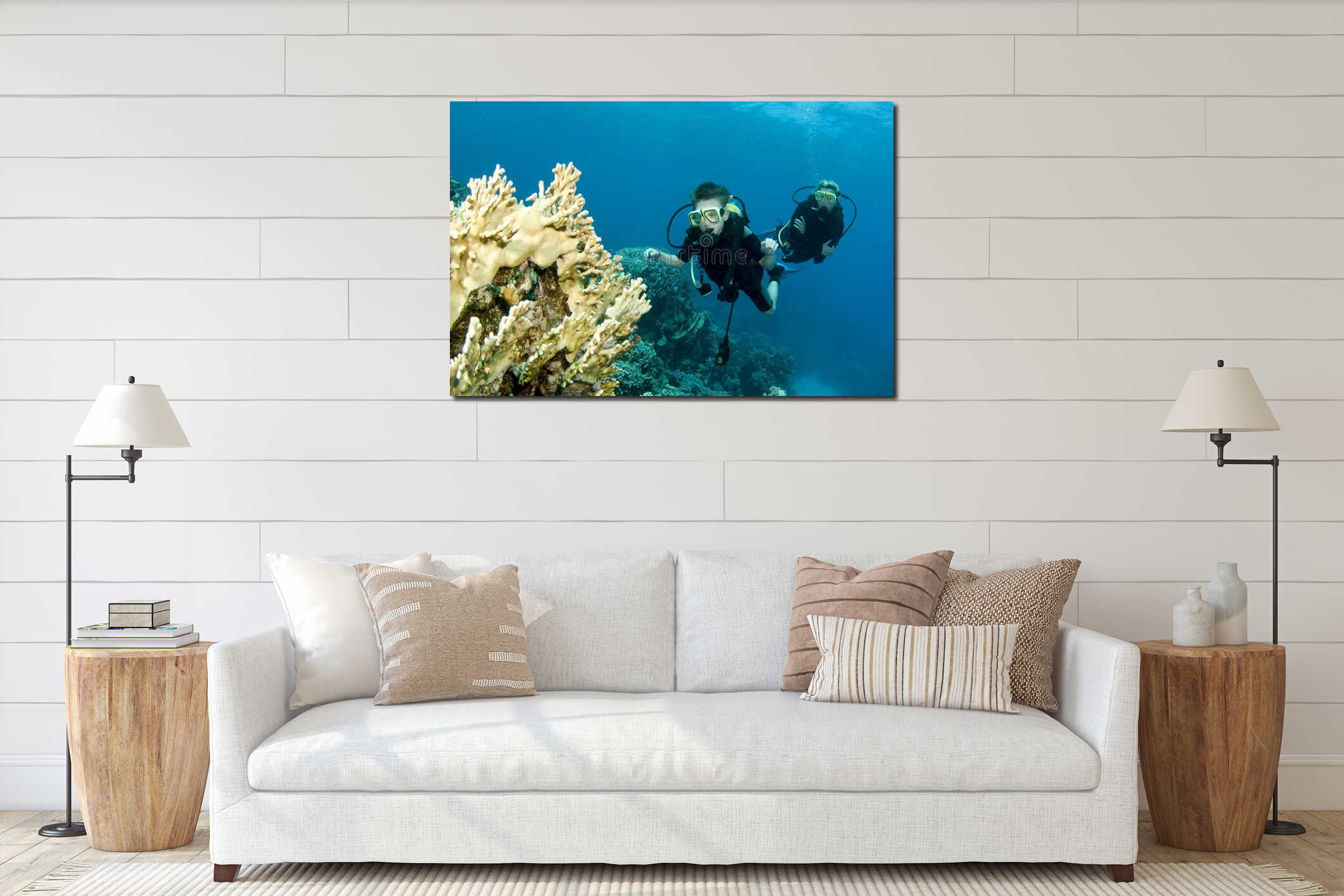 Canvas hanging interior mockup