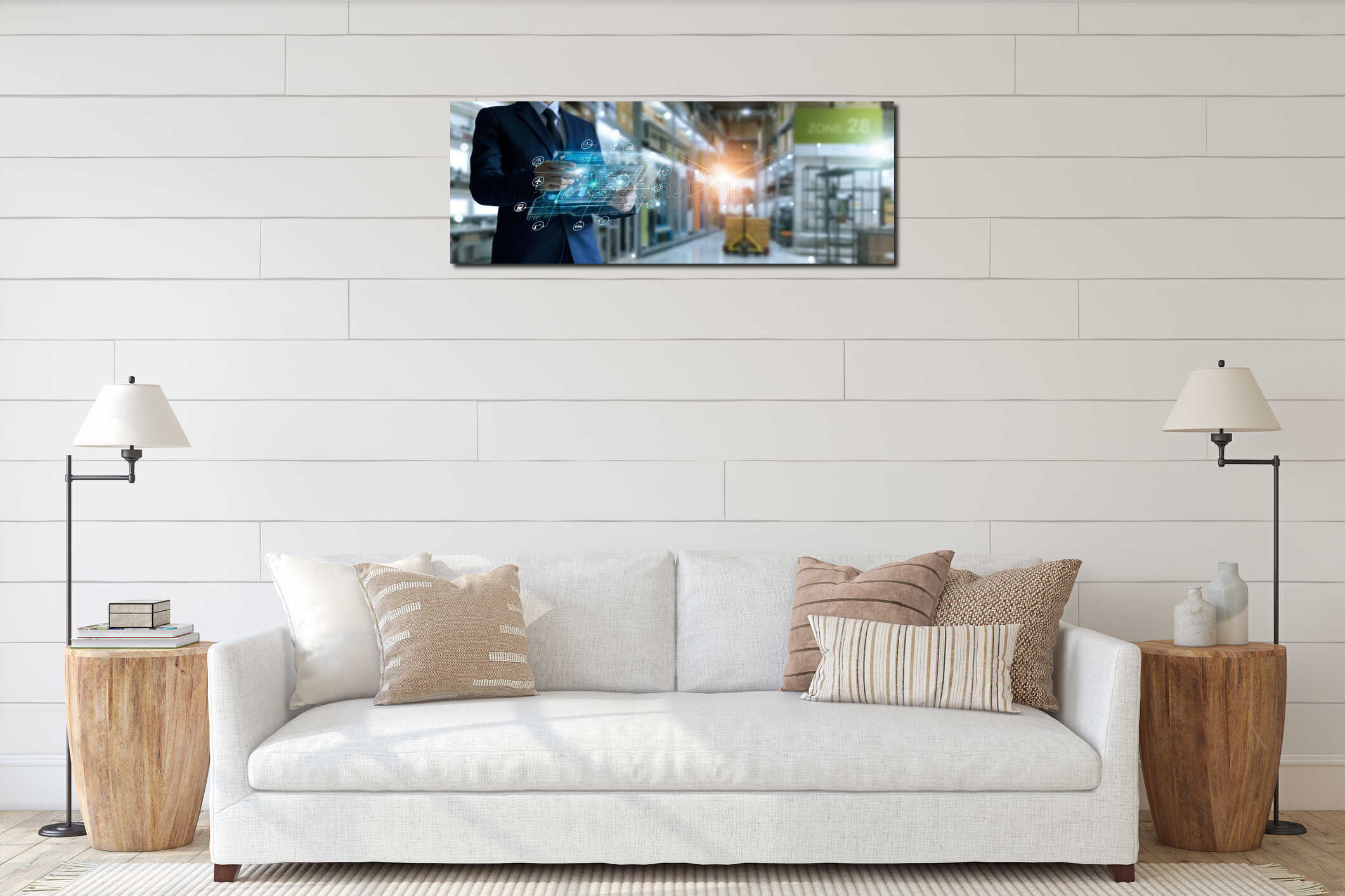 Canvas hanging interior mockup