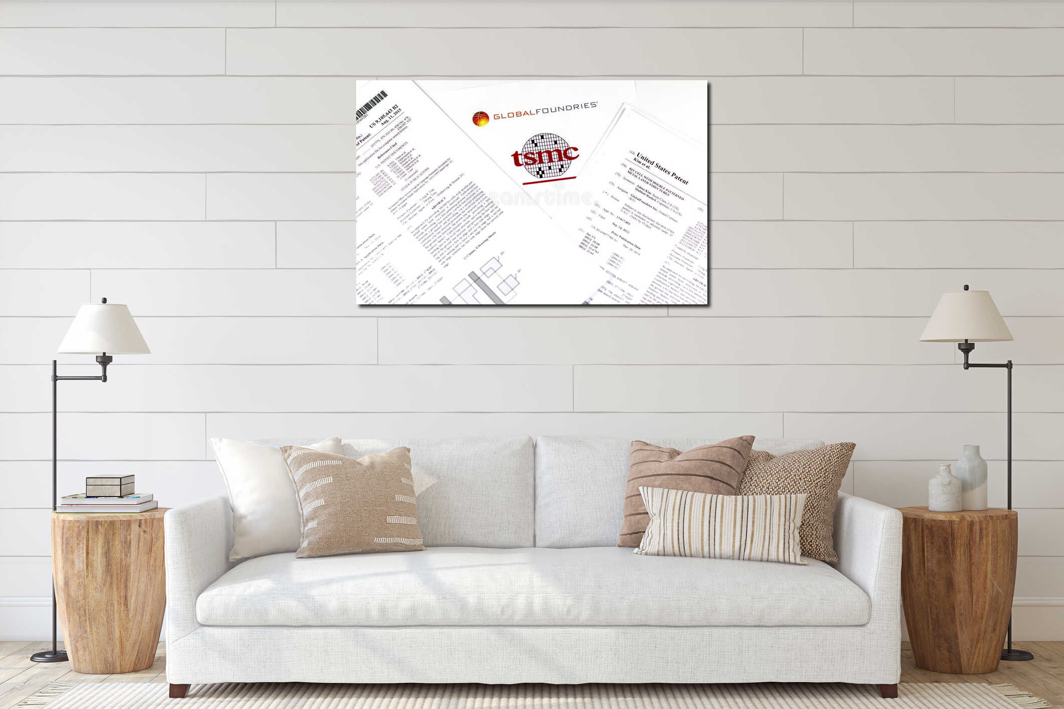 Canvas hanging interior mockup