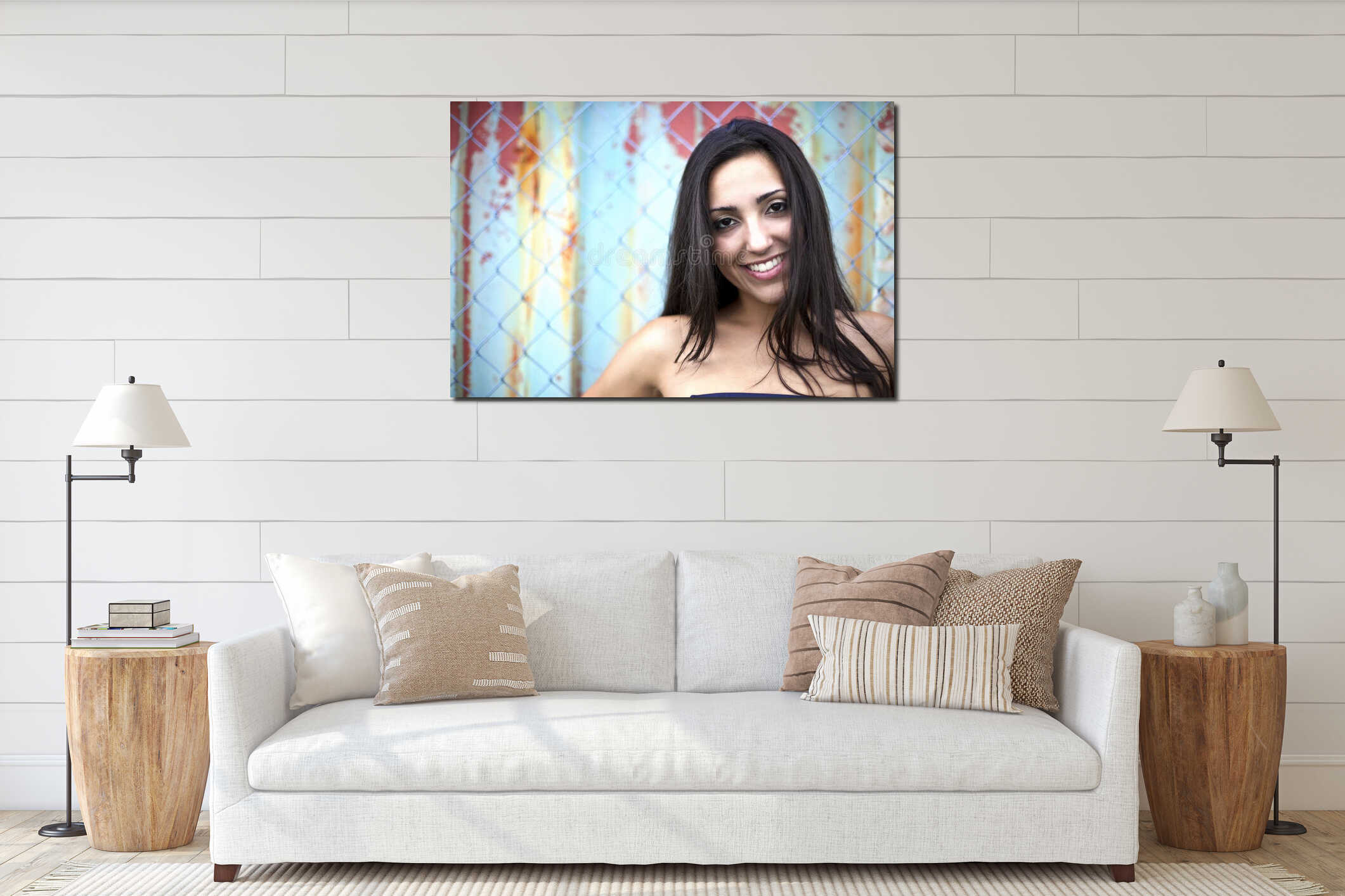 Canvas hanging interior mockup