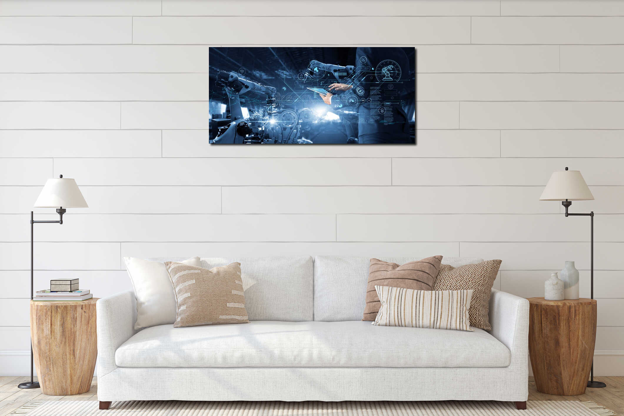 Canvas hanging interior mockup