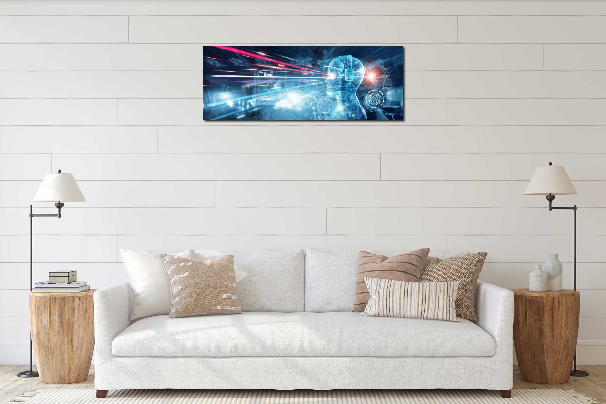 Canvas hanging interior mockup