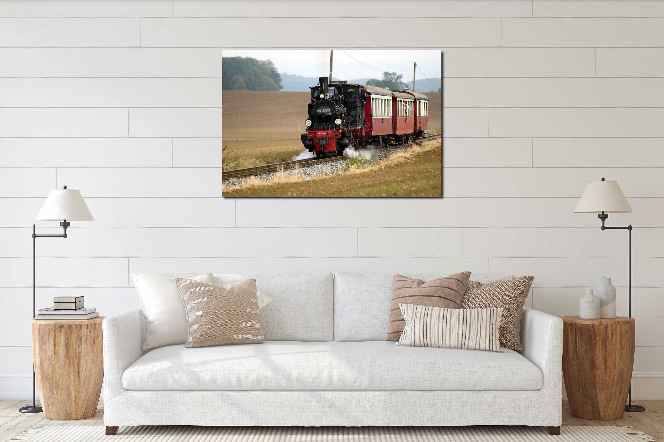 Canvas hanging interior mockup