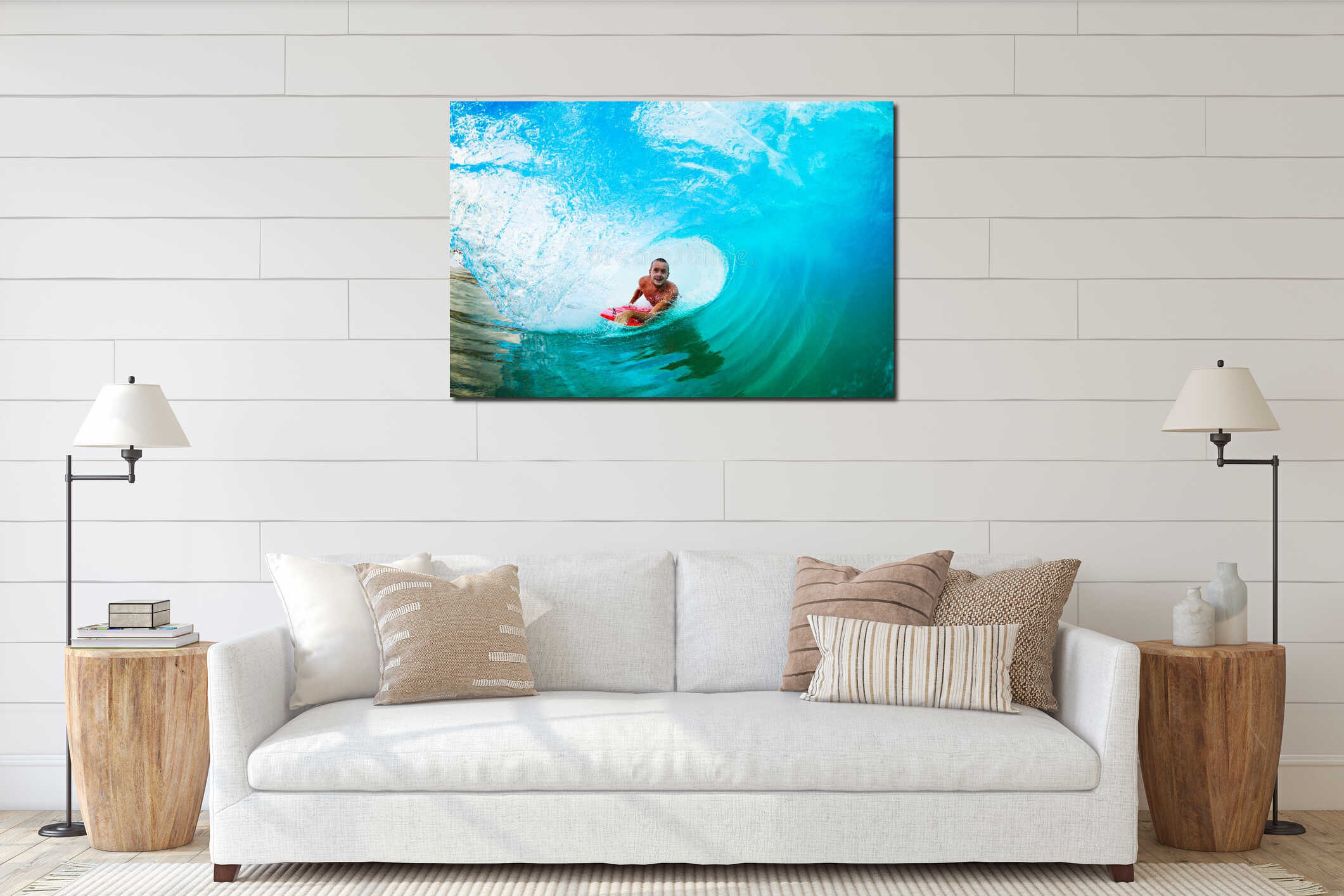Canvas hanging interior mockup