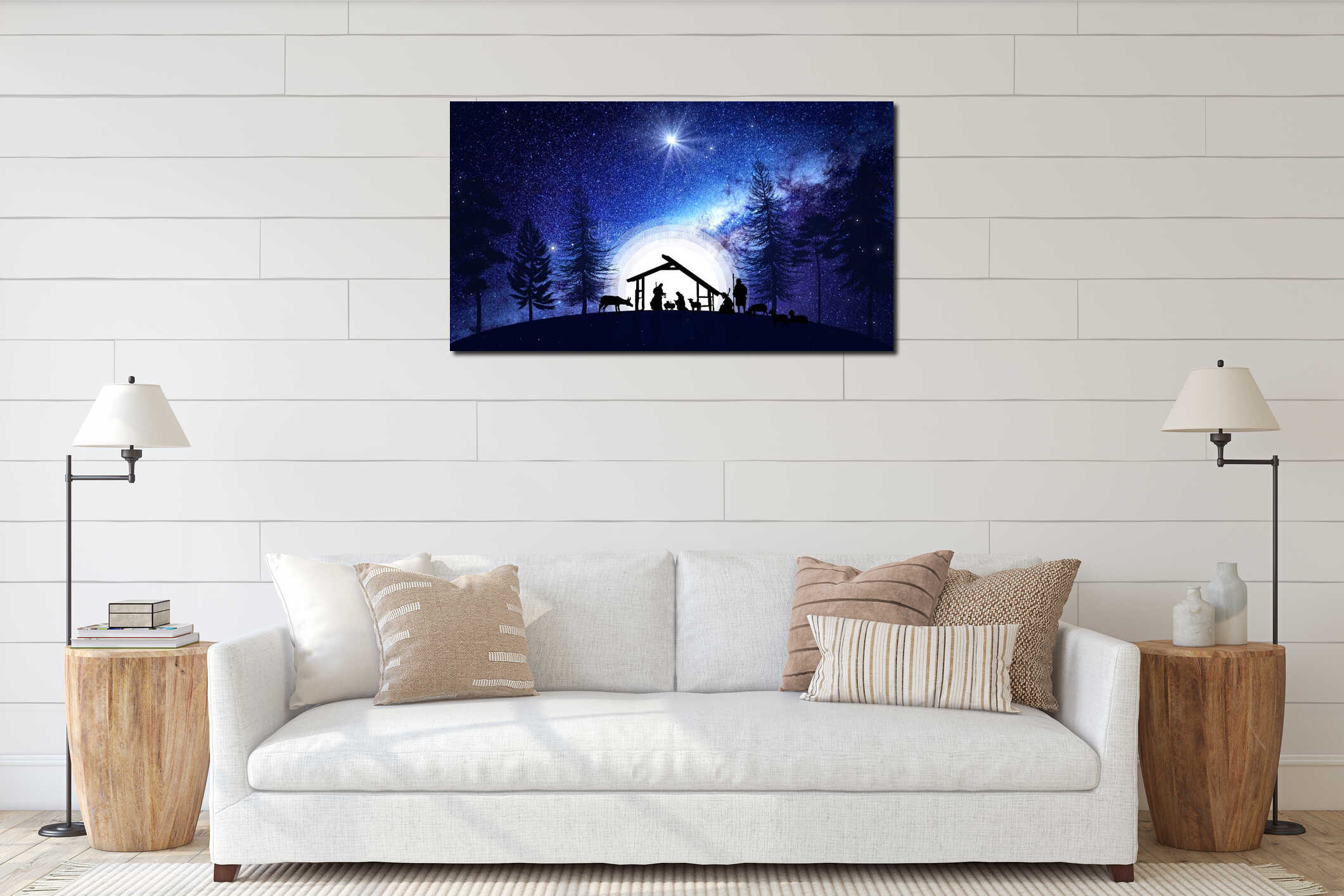 Canvas hanging interior mockup