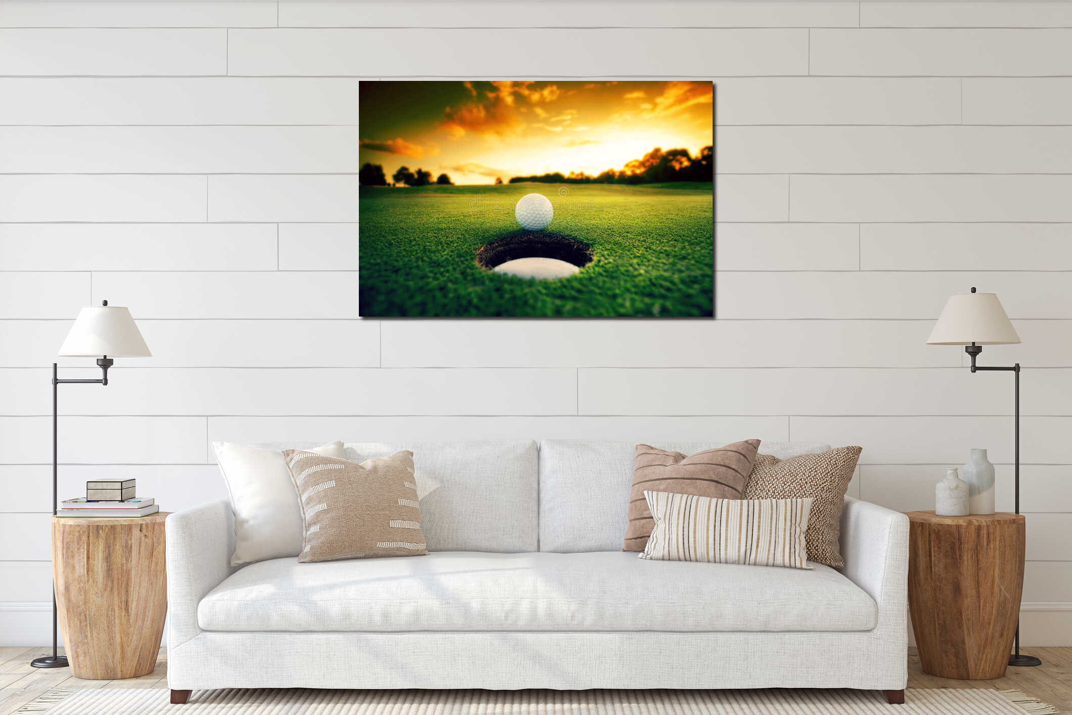 Canvas hanging interior mockup