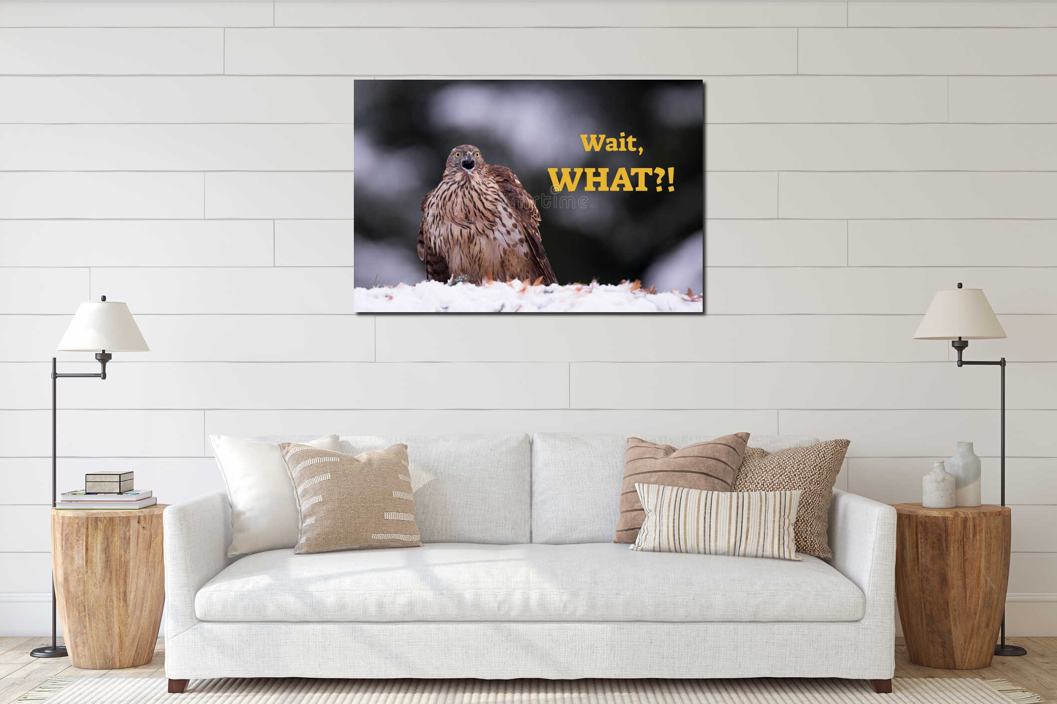 Canvas hanging interior mockup