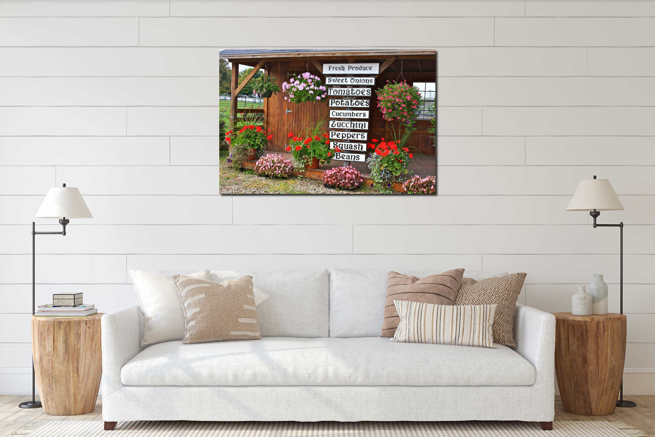 Canvas hanging interior mockup