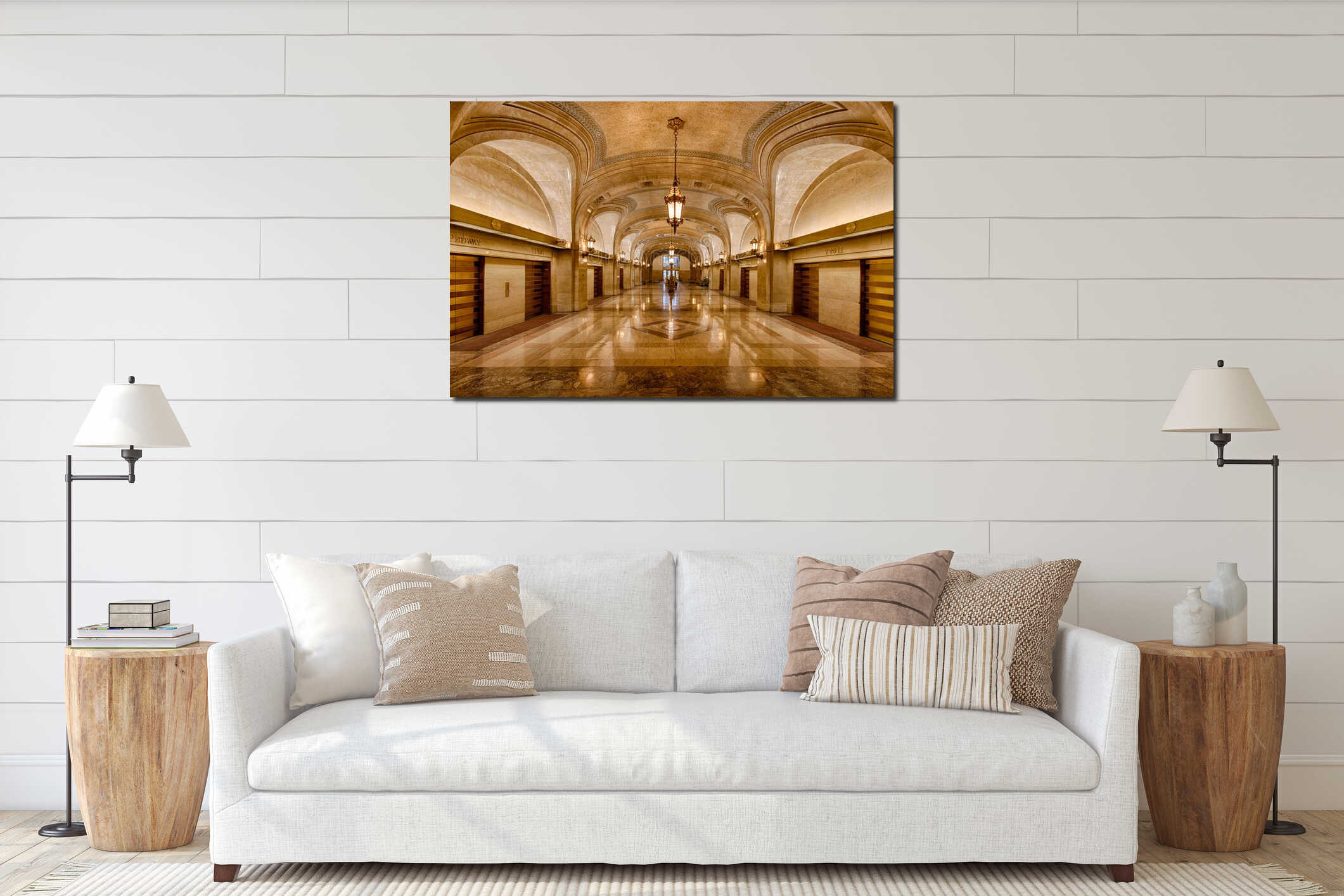 Canvas hanging interior mockup