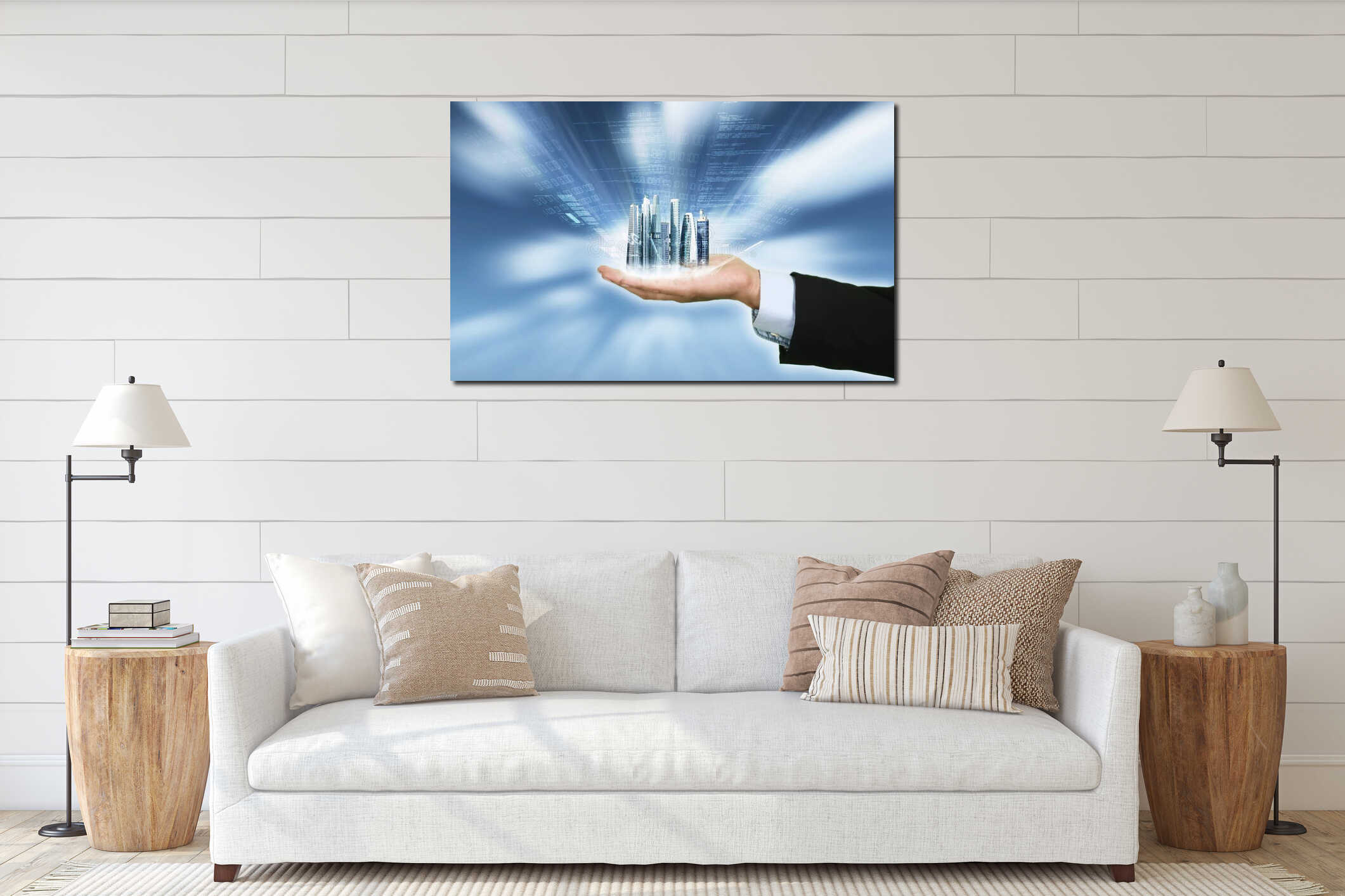 Canvas hanging interior mockup