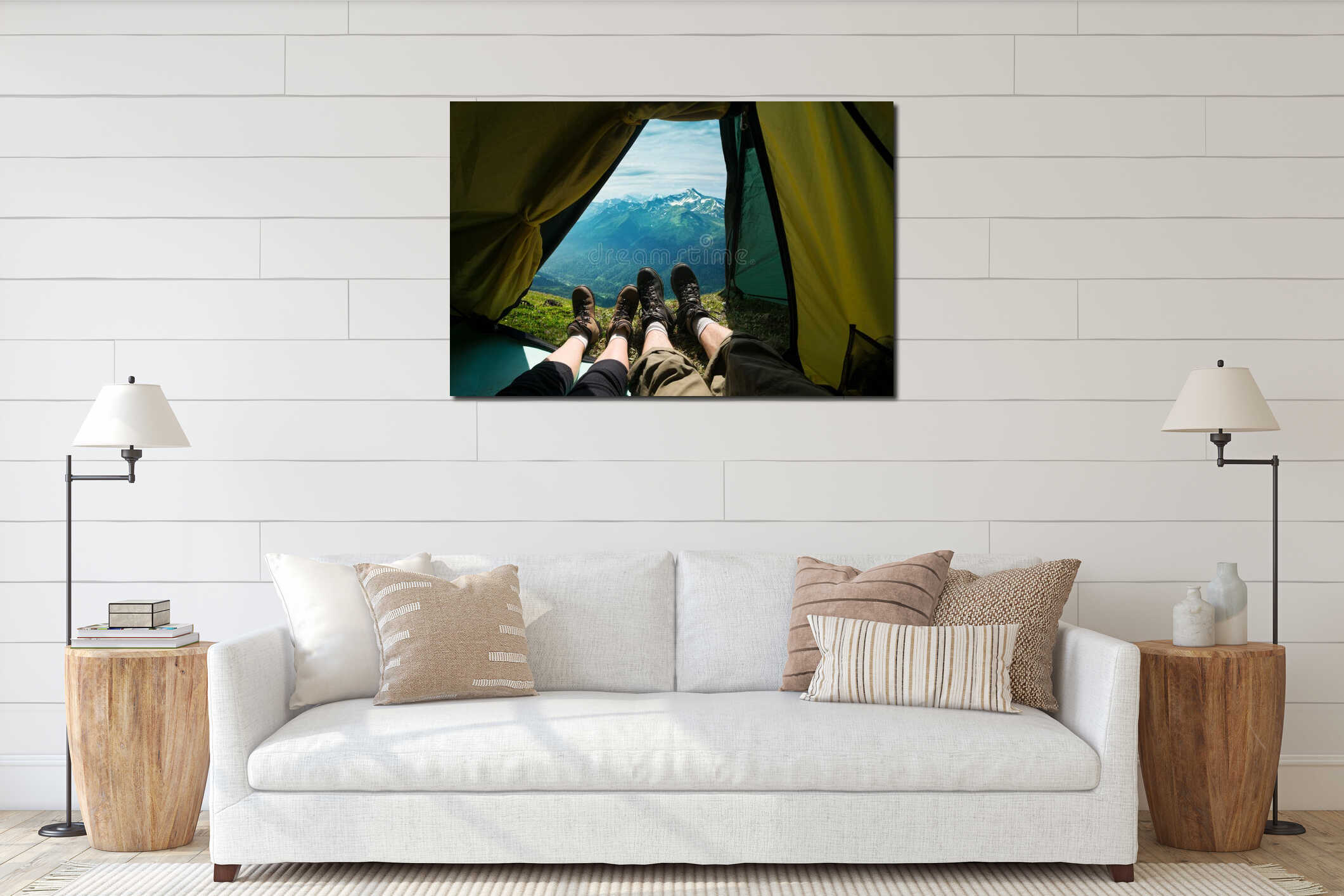 Canvas hanging interior mockup