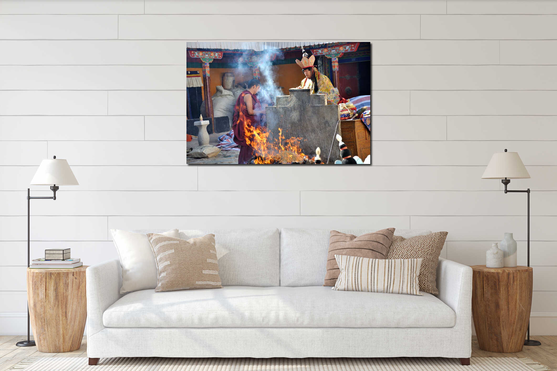 Canvas hanging interior mockup