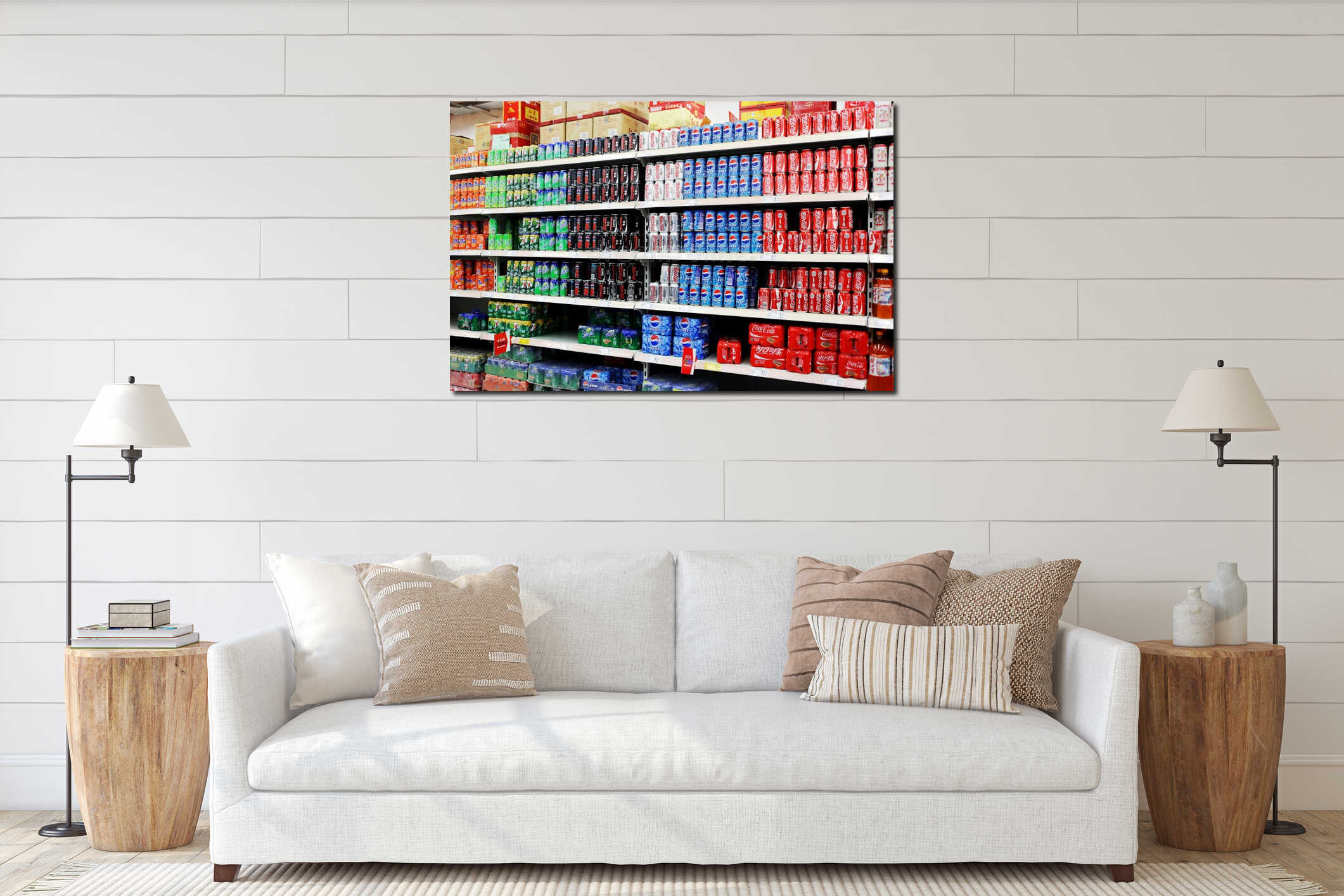 Canvas hanging interior mockup