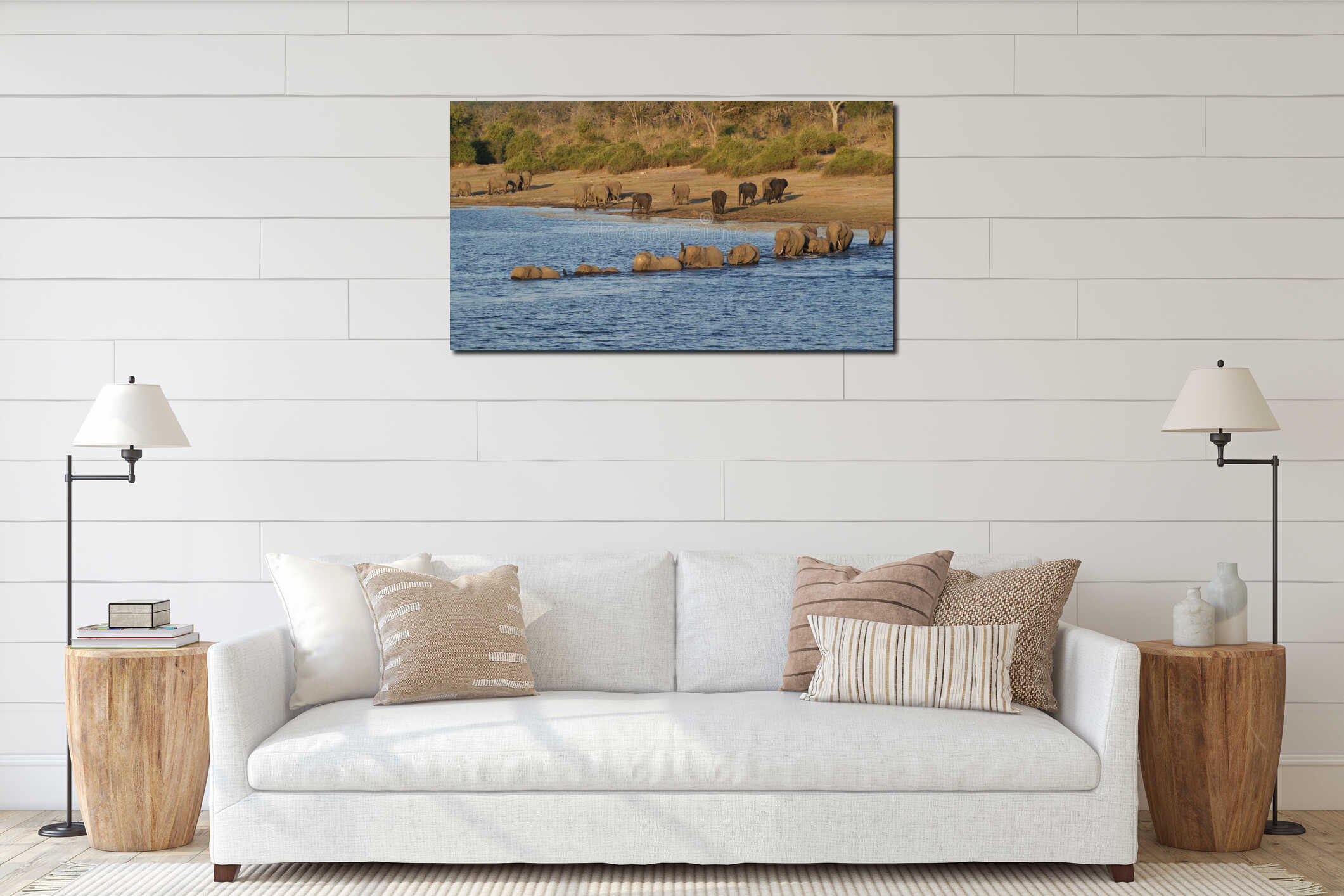 Canvas hanging interior mockup