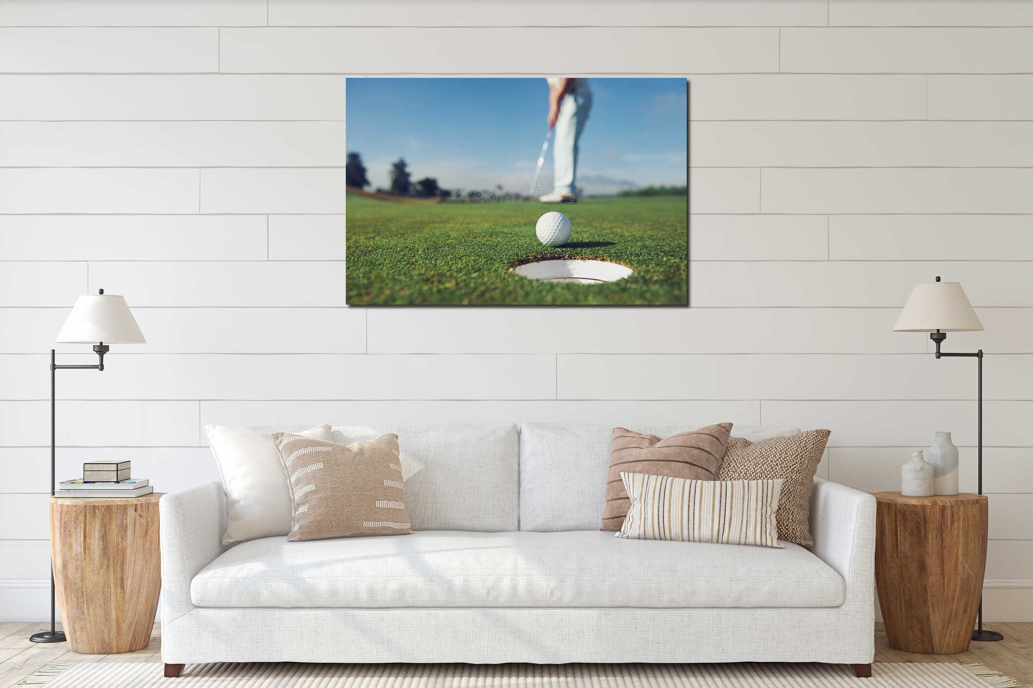 Canvas hanging interior mockup