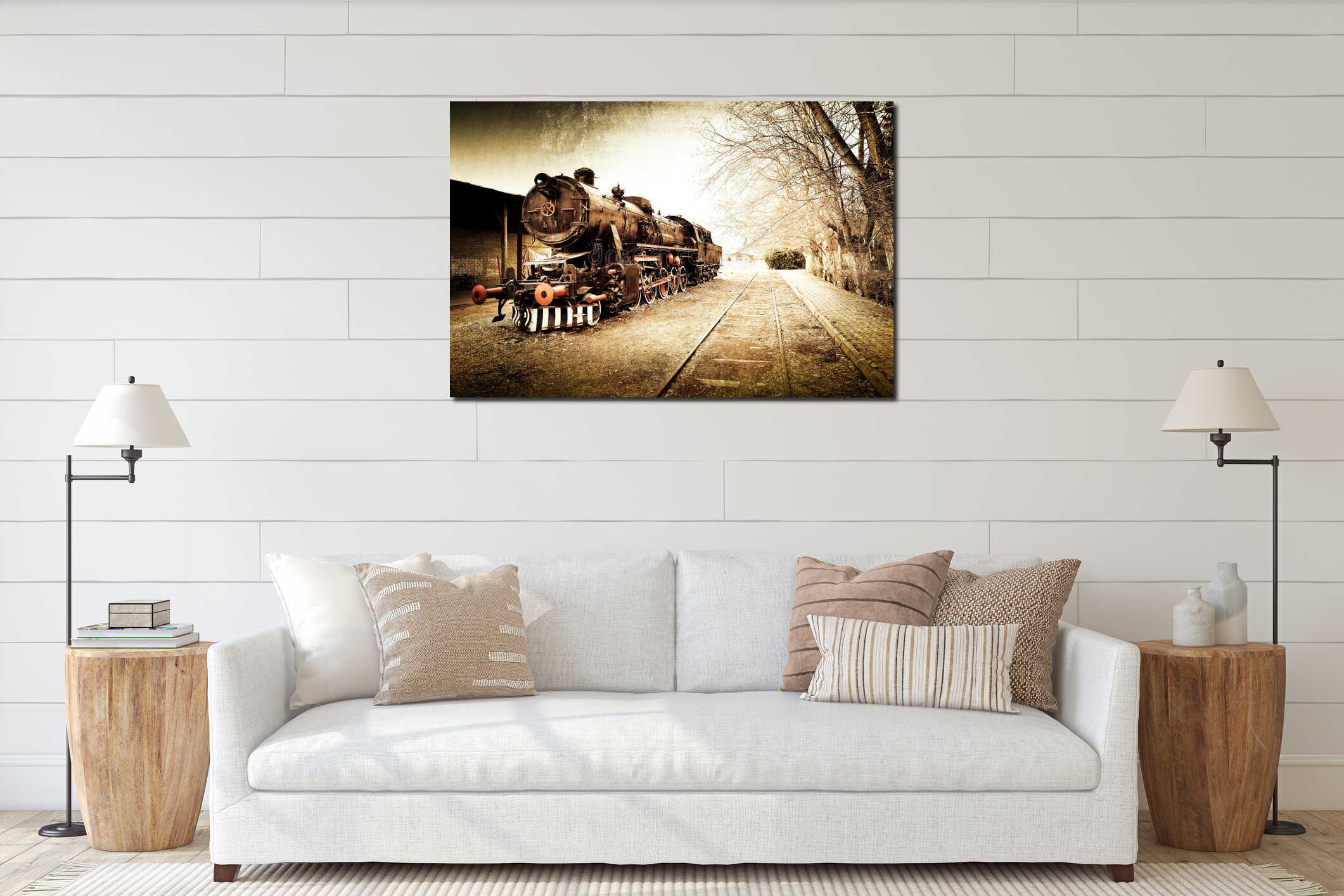 Canvas hanging interior mockup