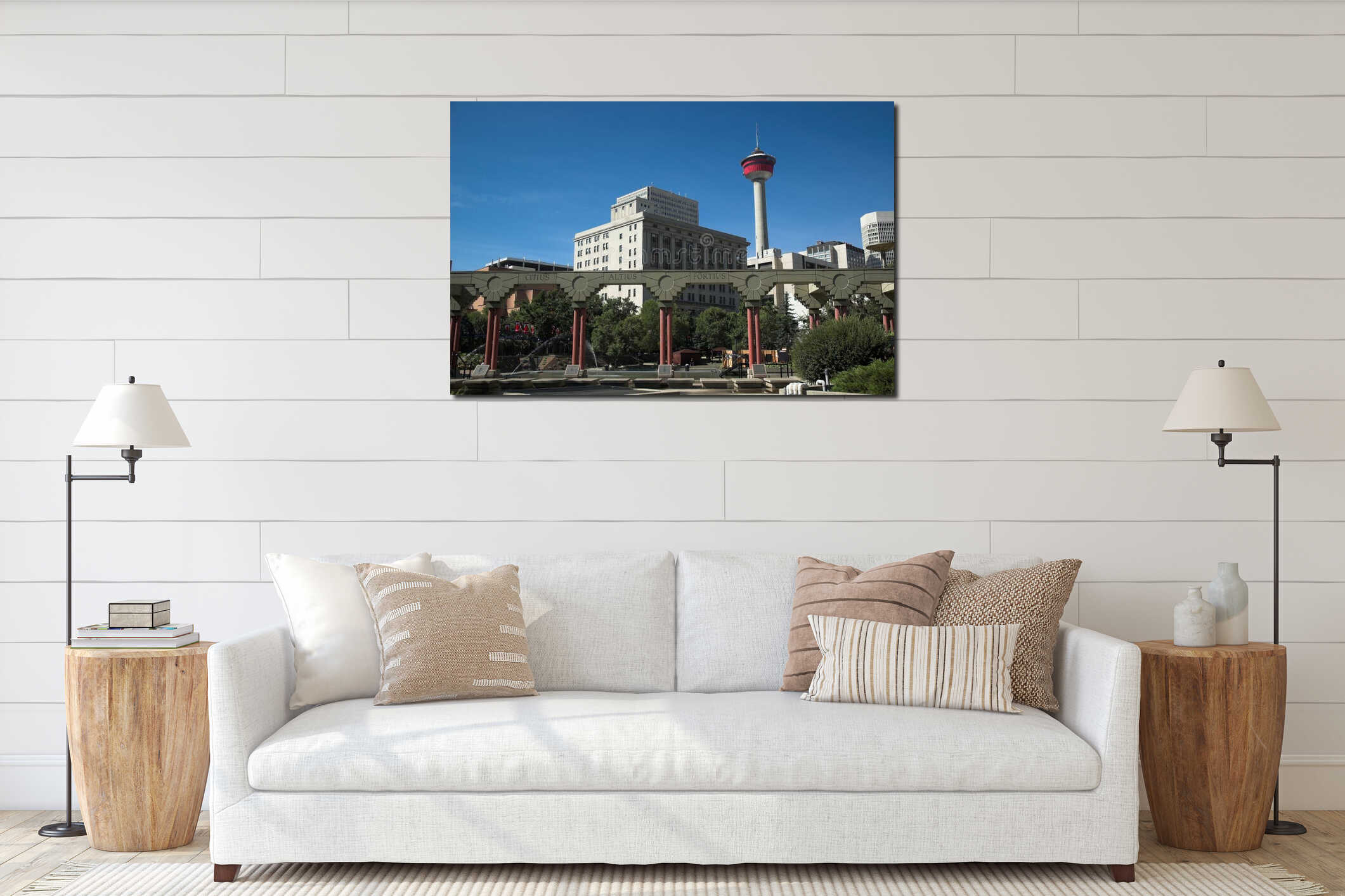 Canvas hanging interior mockup